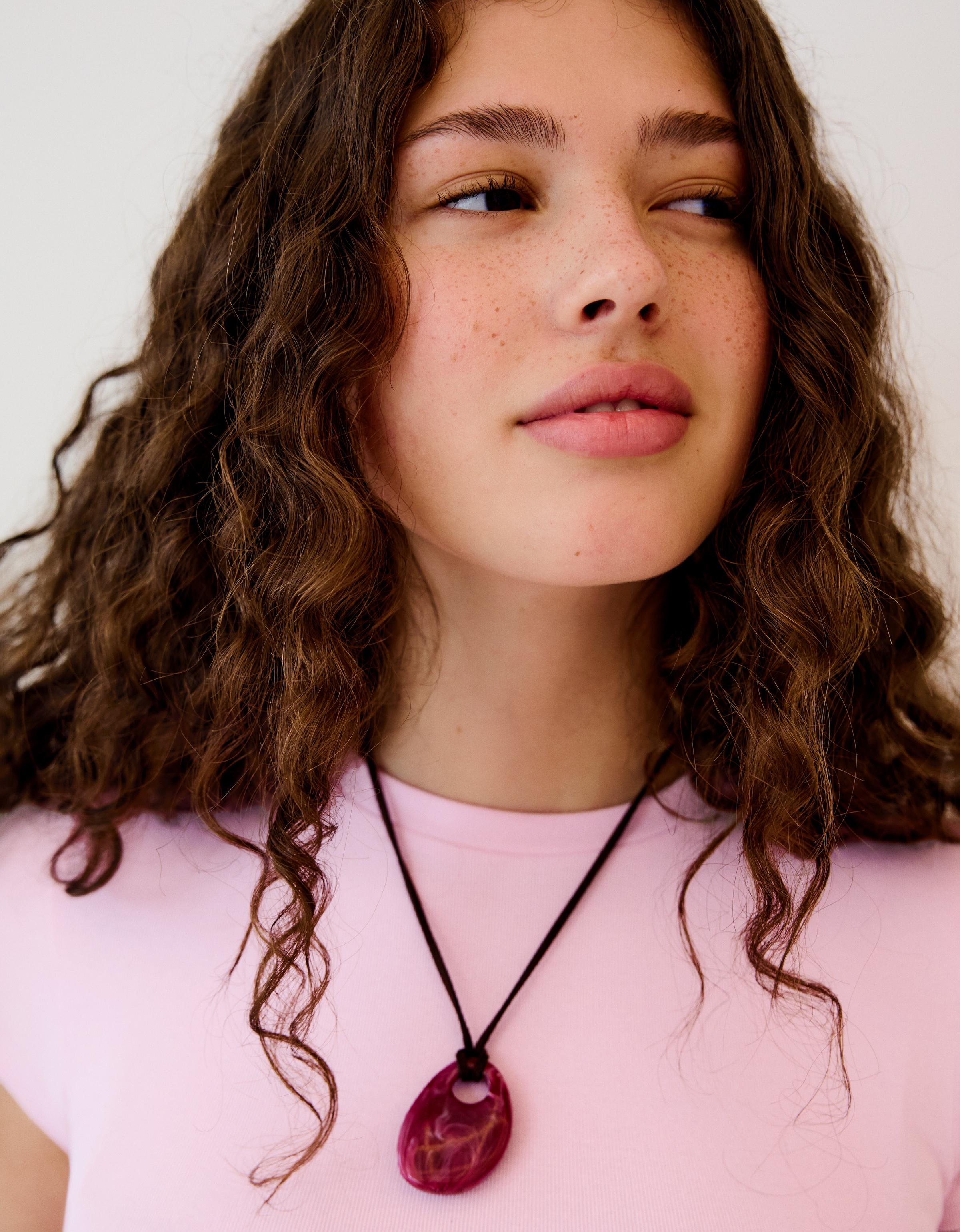 Short sleeve round neck T-shirt — Pink