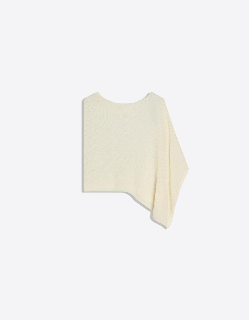 Asymmetric poncho-Cream