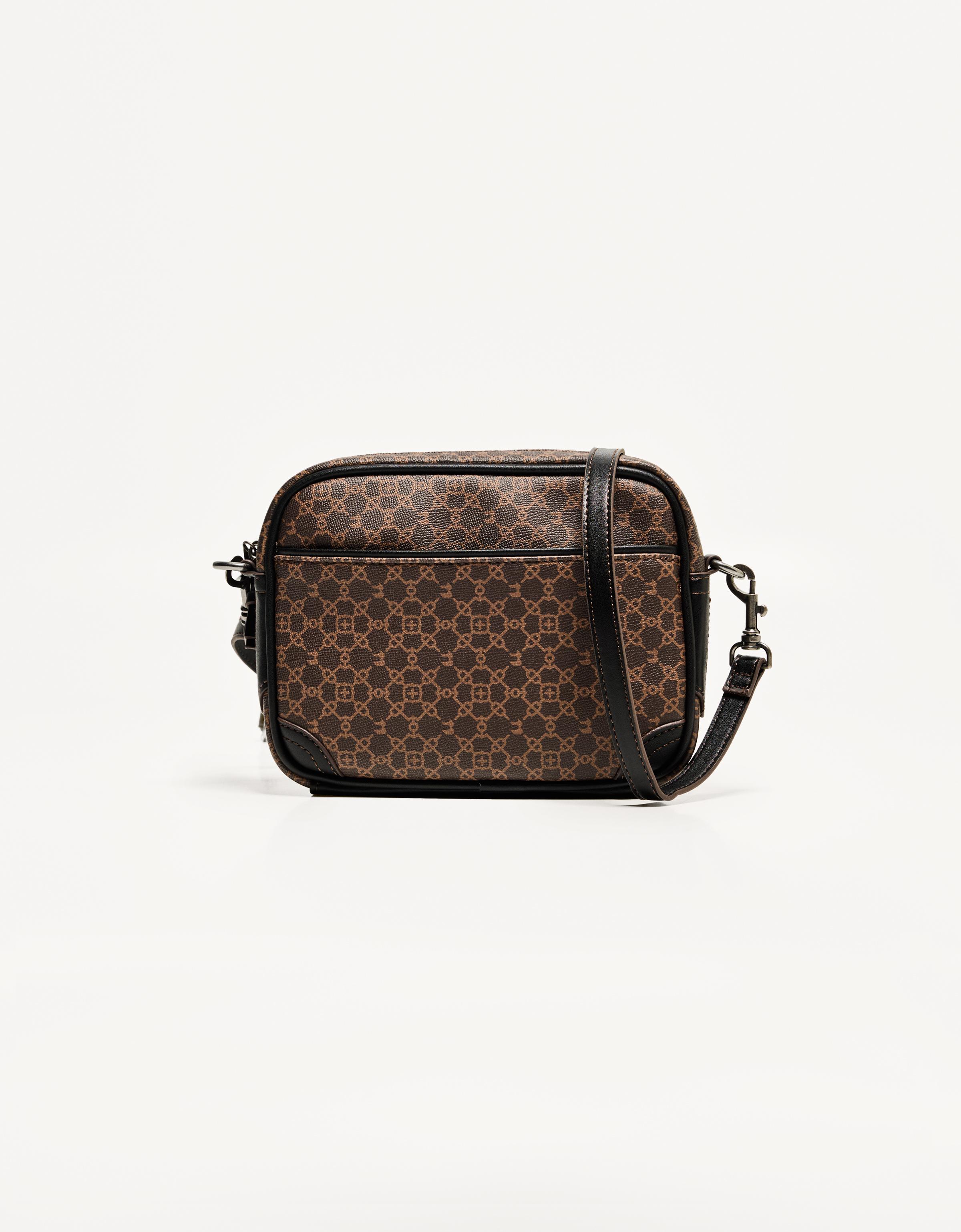 Bershka Crossbody-Tasche Mit Retro-Print Herren Schwarz