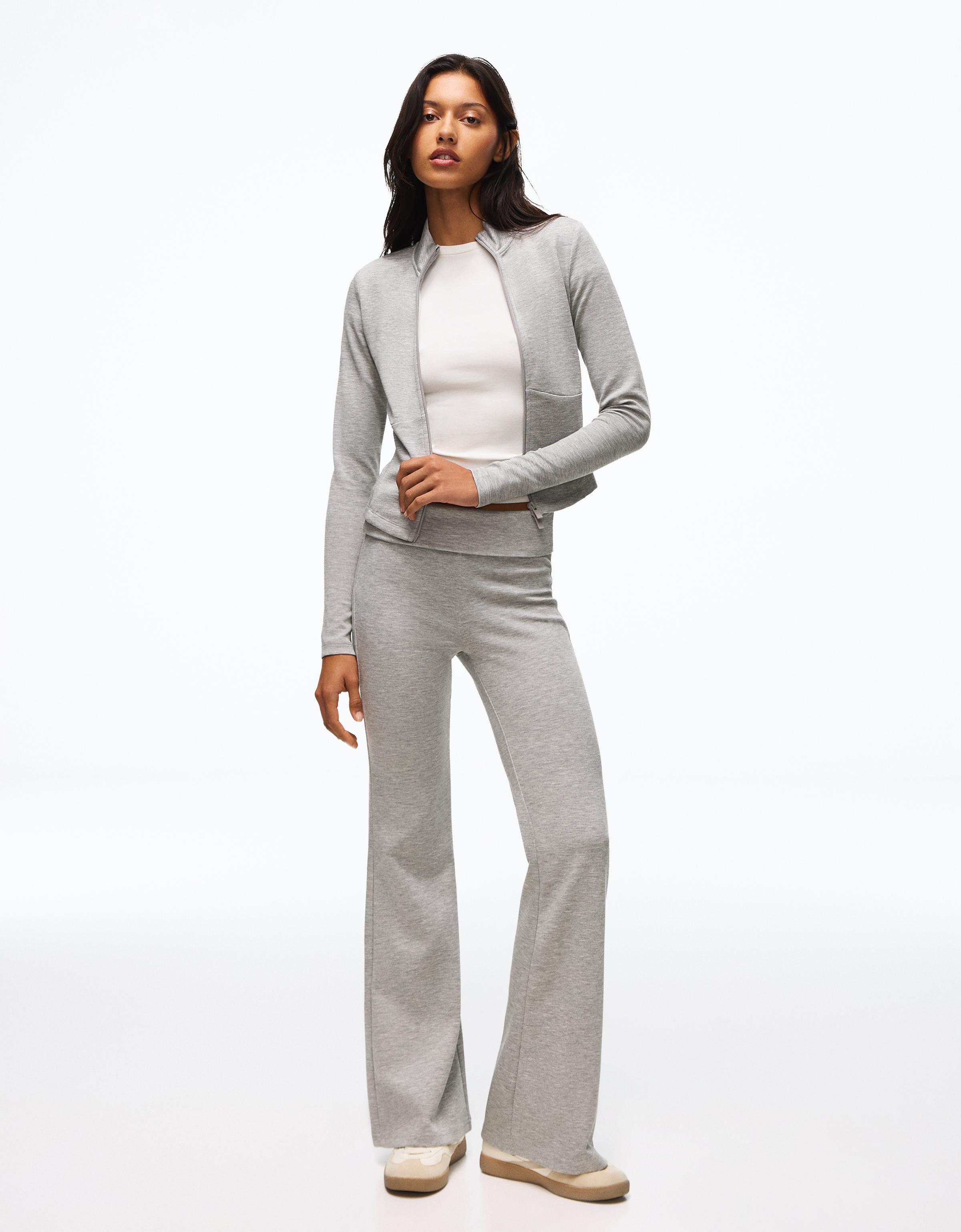 Flared modal trousers — Grey