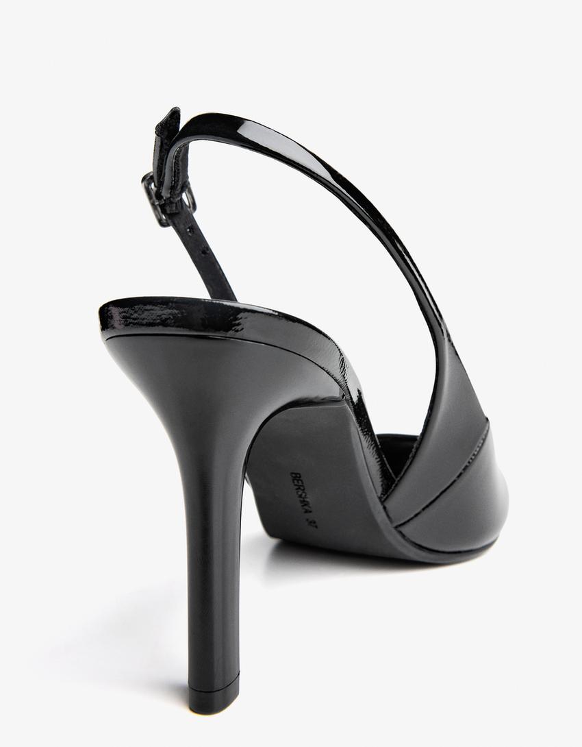 Chaussures à talon fendu-Noir-1