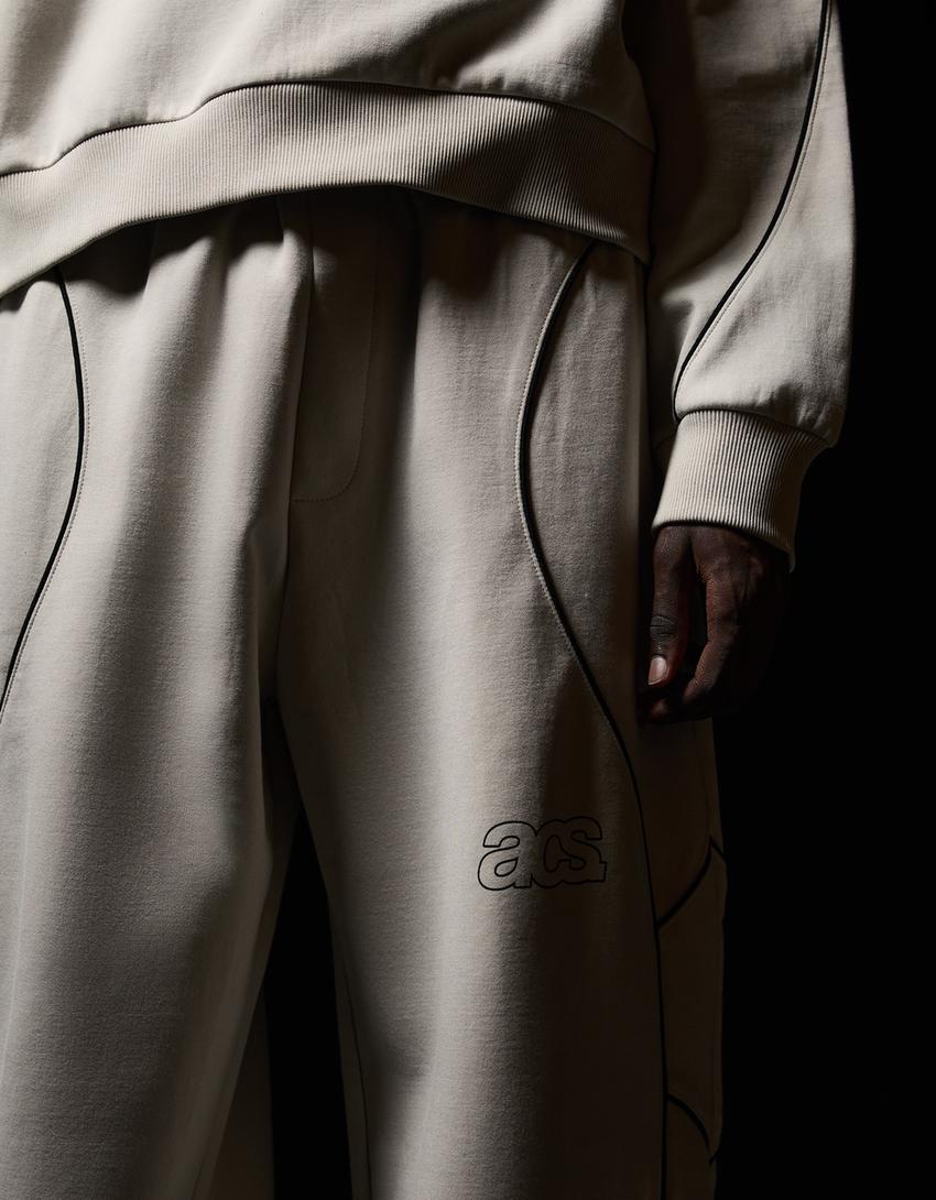 Pantalon balloon fit imprimé-Pierre