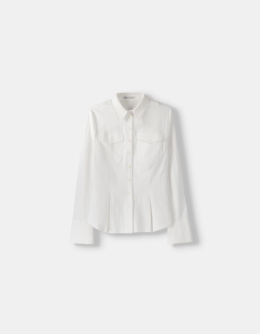 قميص مُجسِّم-أبيض مطفي-4