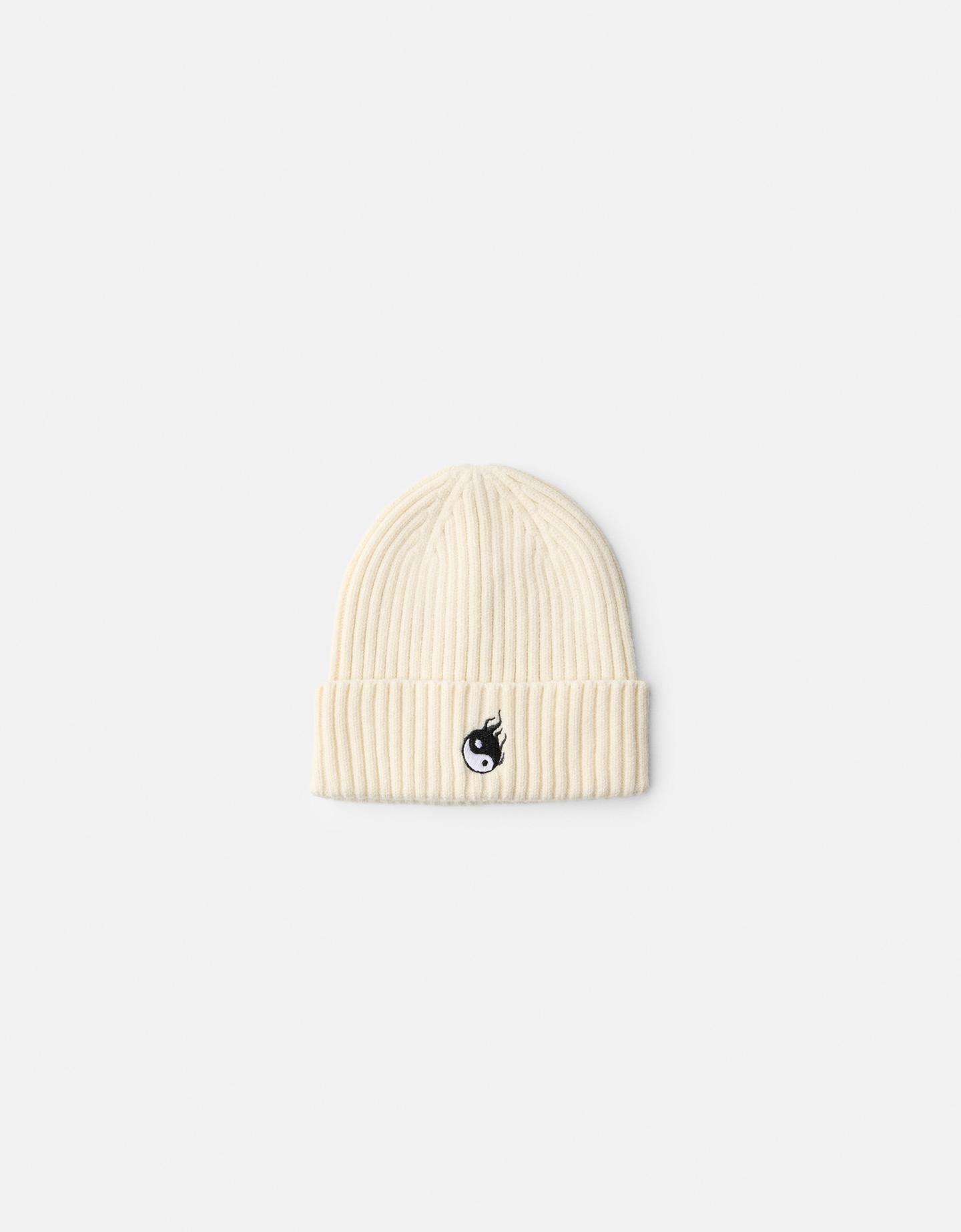 Bershka Beanie Ricamato Uomo Avorio