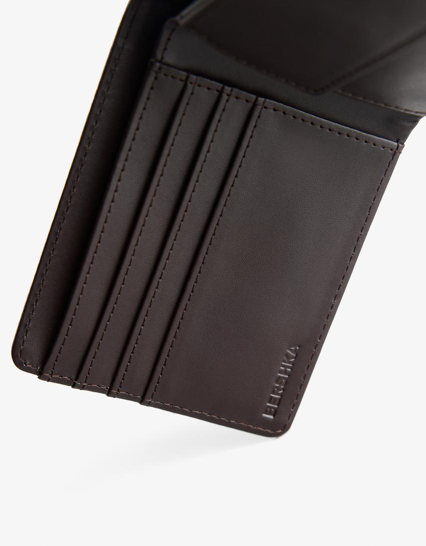 Portefeuille met leereffect-Bruin
