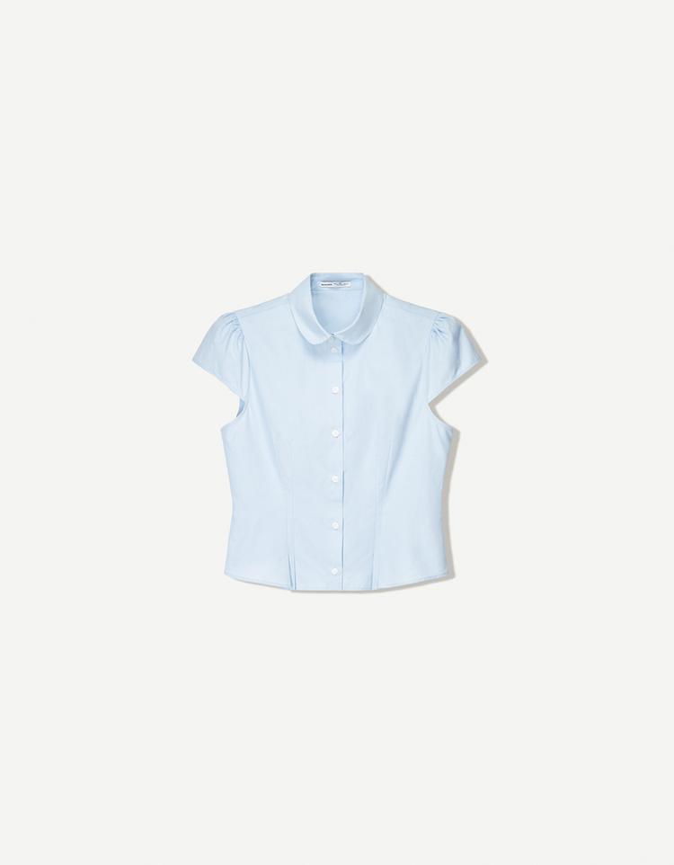 Short sleeve shirt with Peter pan collar