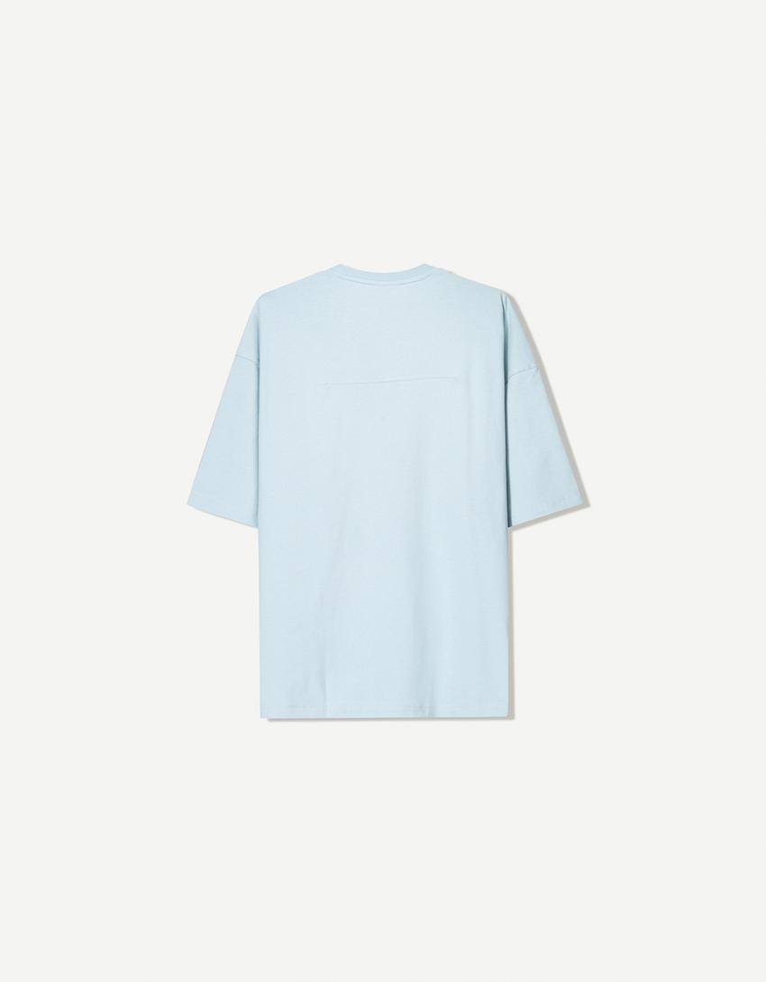 Oversize short sleeve T-shirt-Light blue
