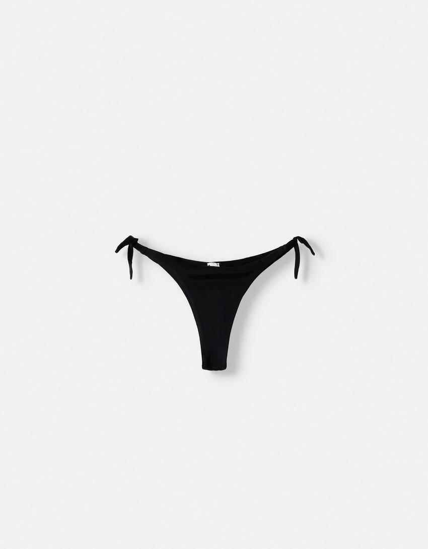 Bikini top and bottoms set-Black-5