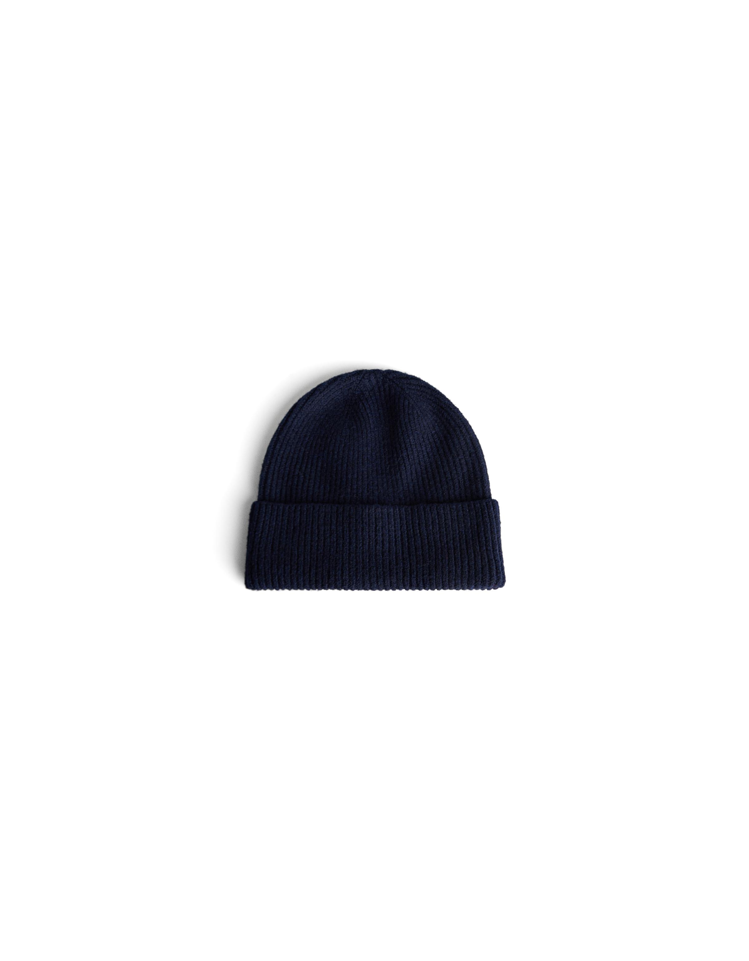 Turn-up knit beanie — Navy