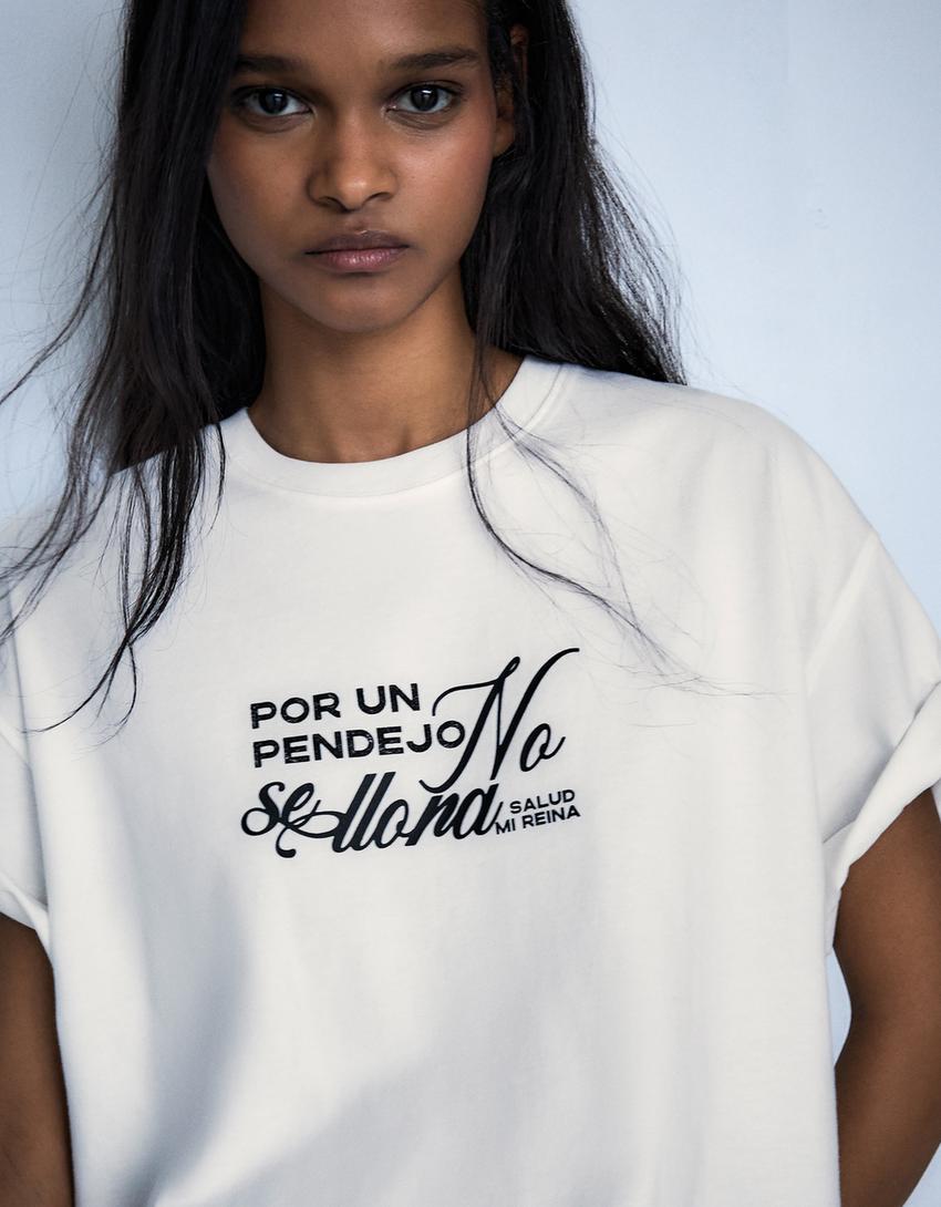 Short sleeve T-shirt with Manuel Turizo print-Off white