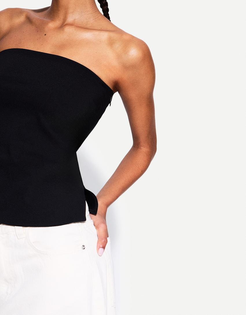Top elástico bandeau-Negro-1