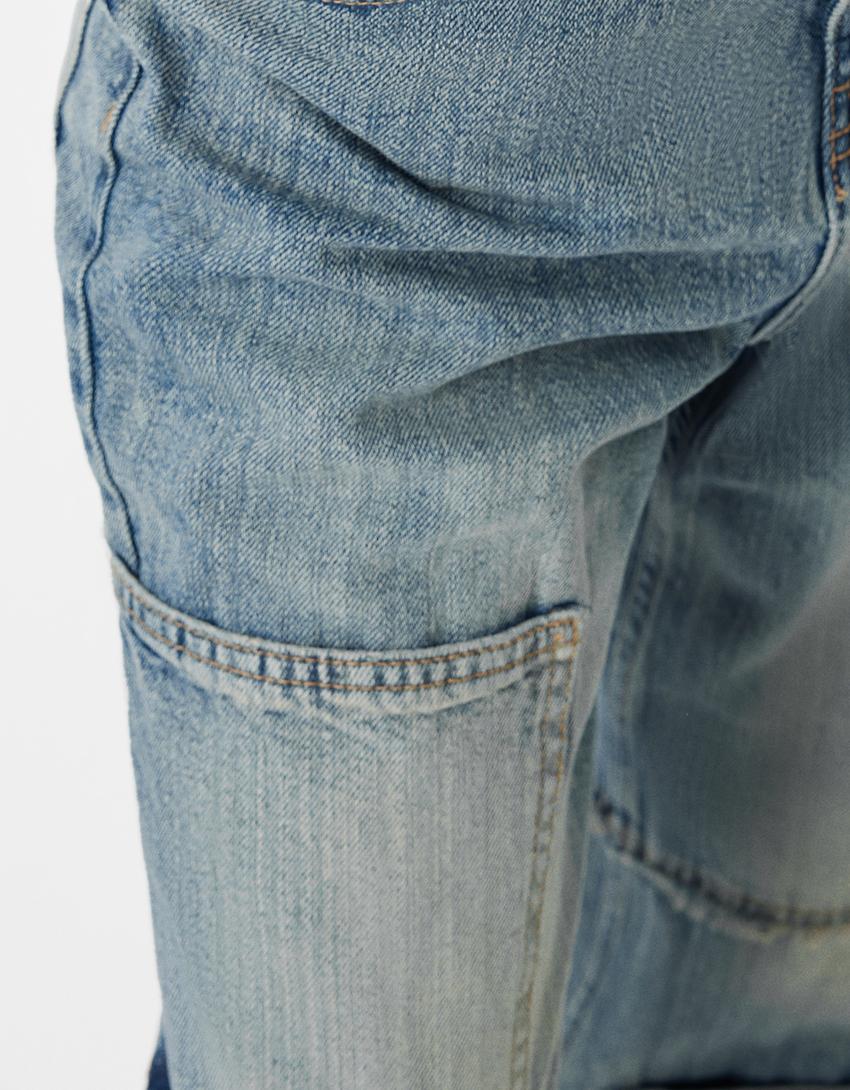 بنطال جينز عامل واسع-أزرق فاتح-5