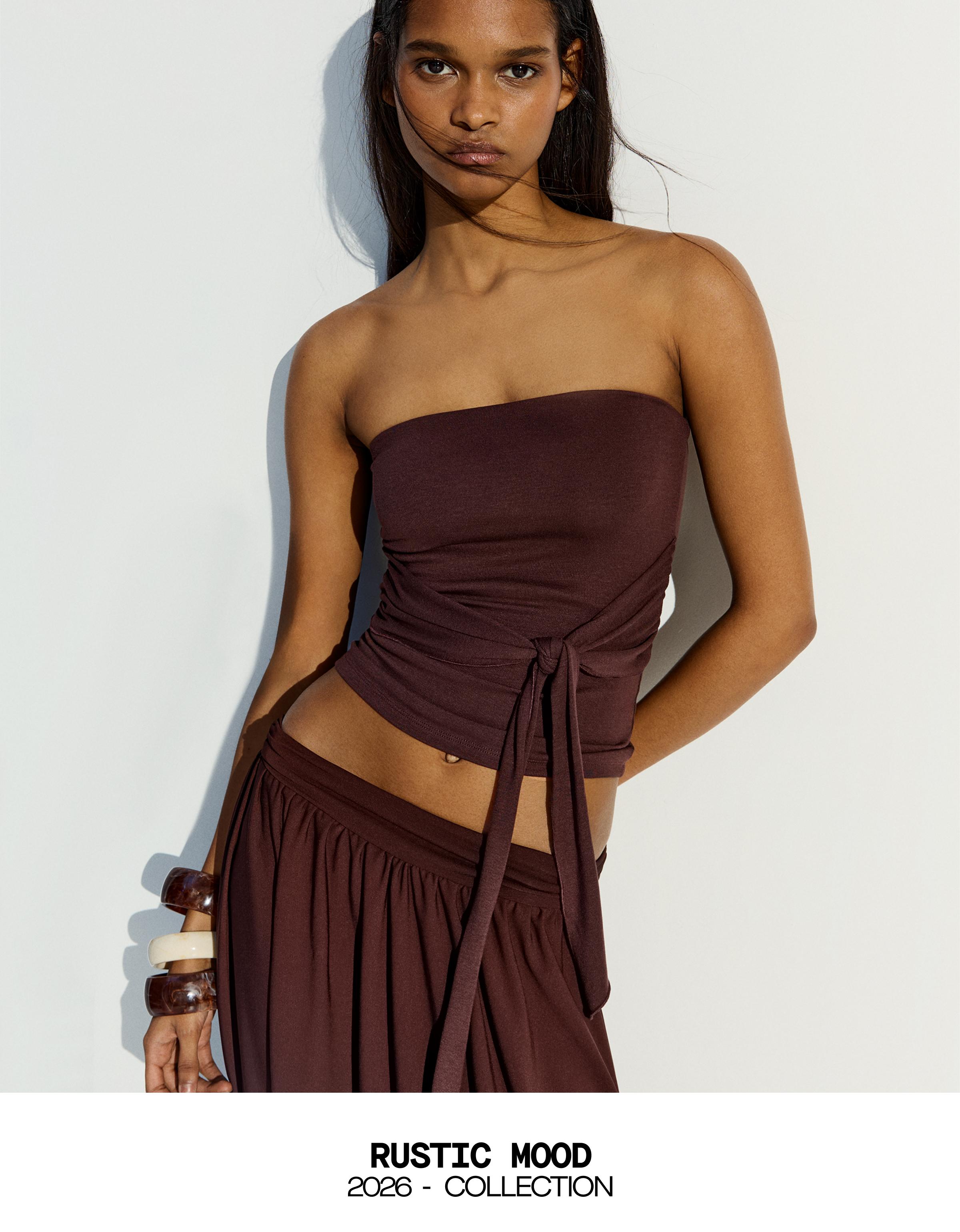 Fiyonklu bandeau top - Görsel 73