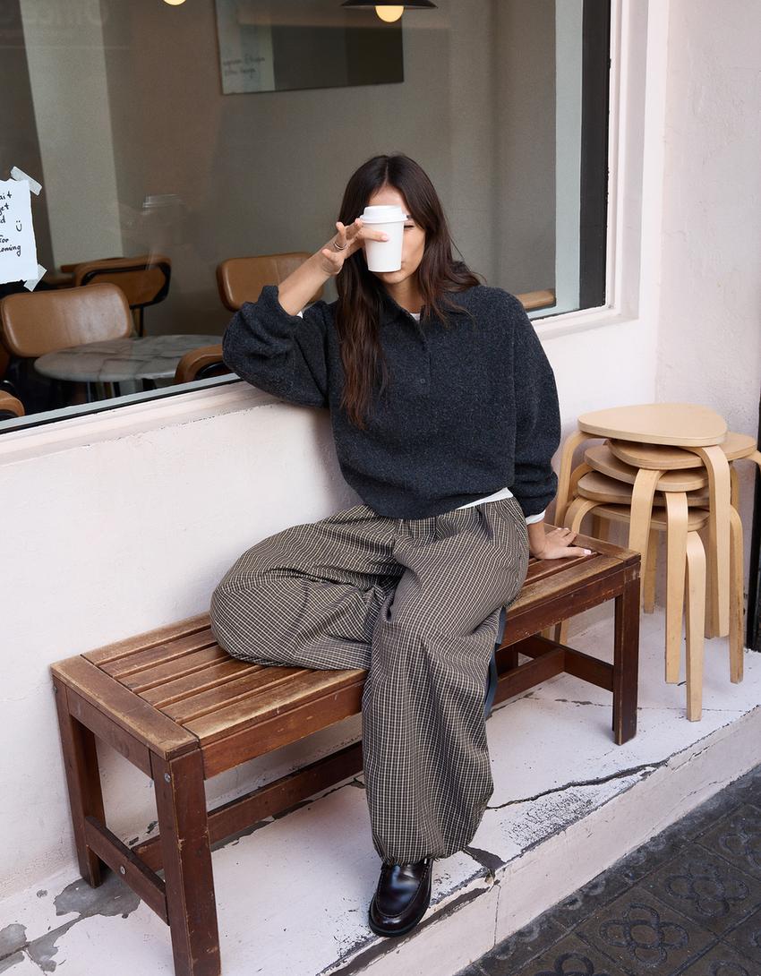 Poplin bloomer pantolon-Haki