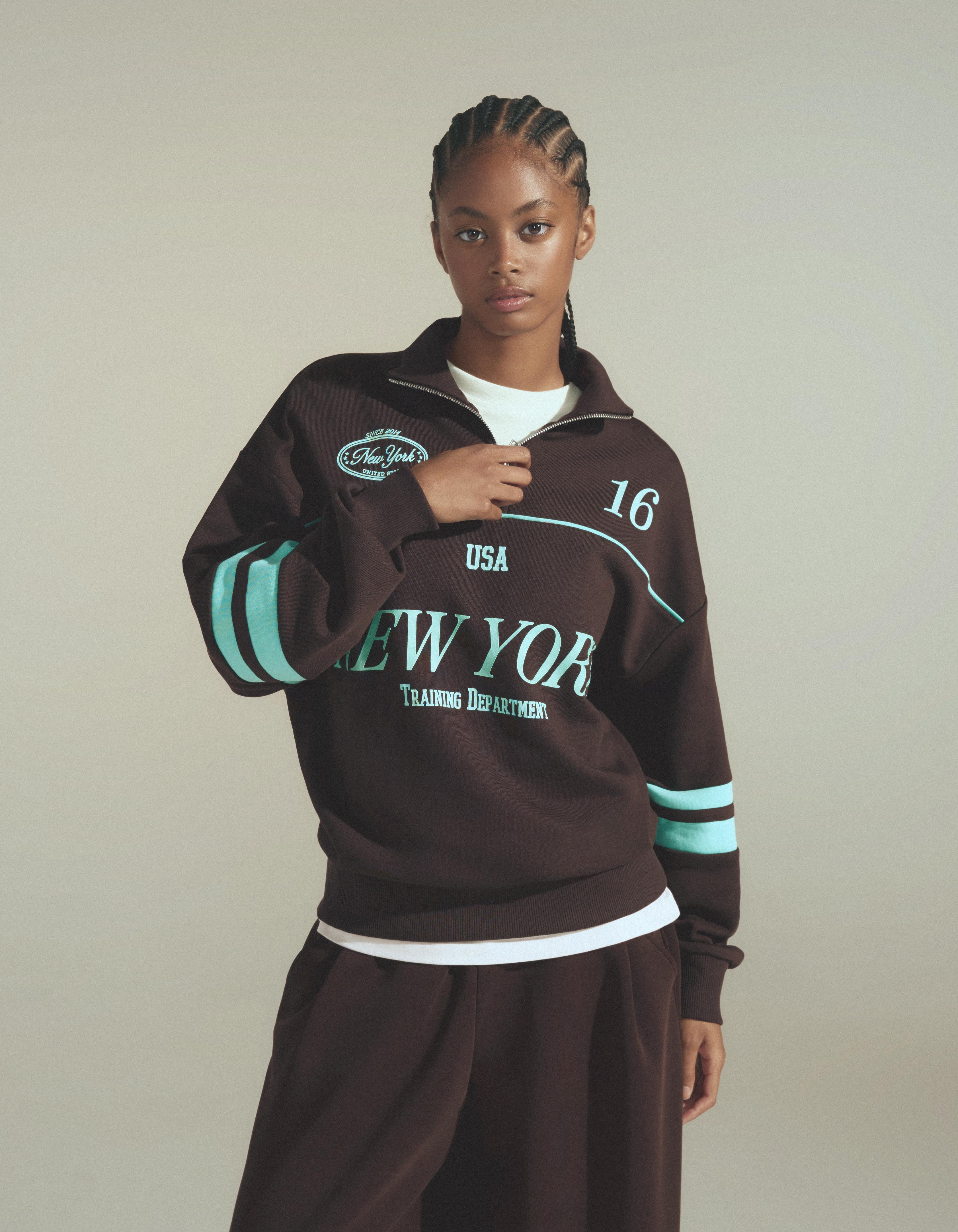 Sudadera media cremallera print