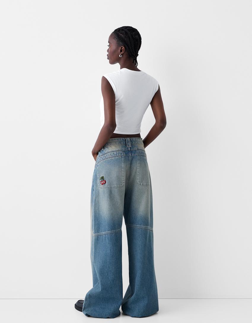 Sleeveless T-shirt with crossover front-White-1