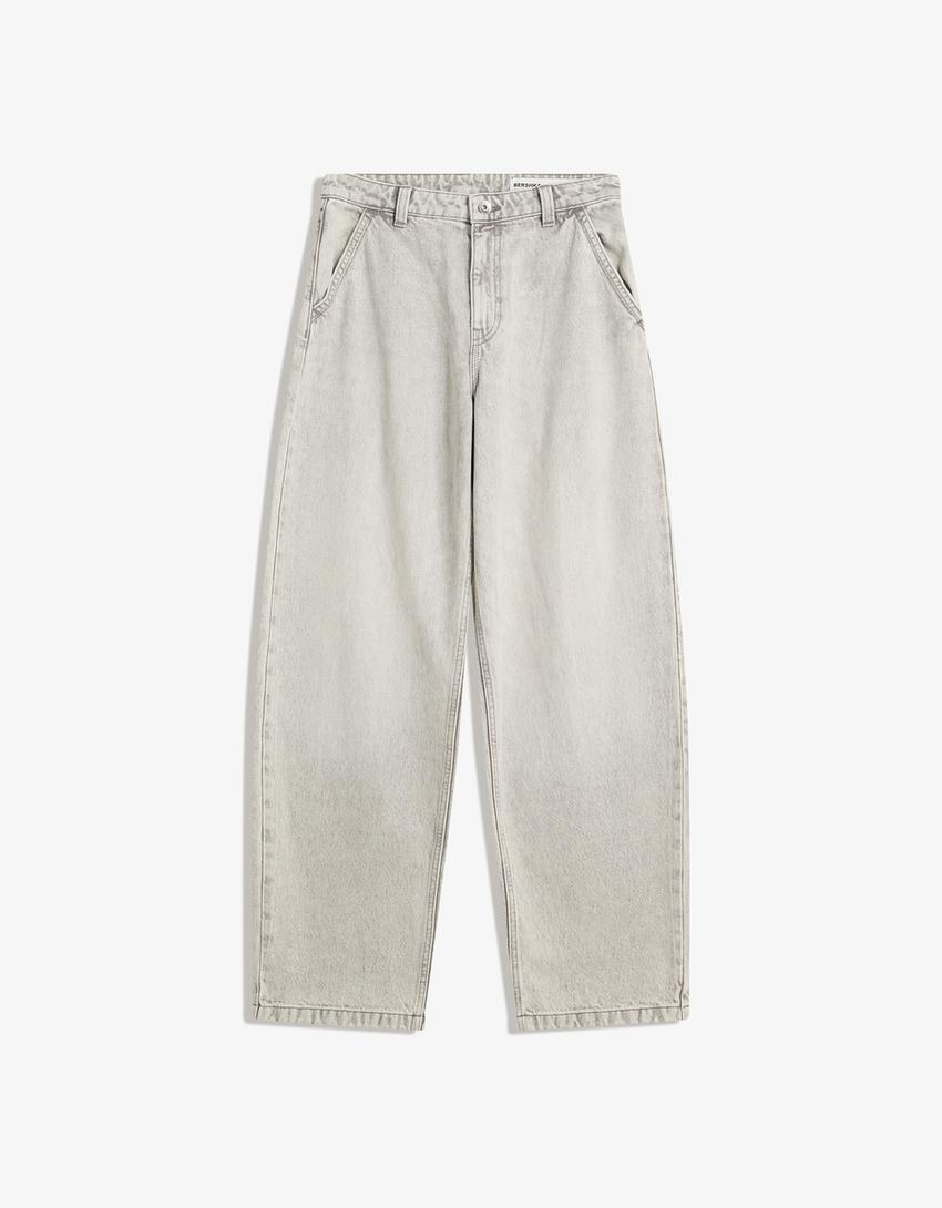 Jeans baggy balloon-Gris-0