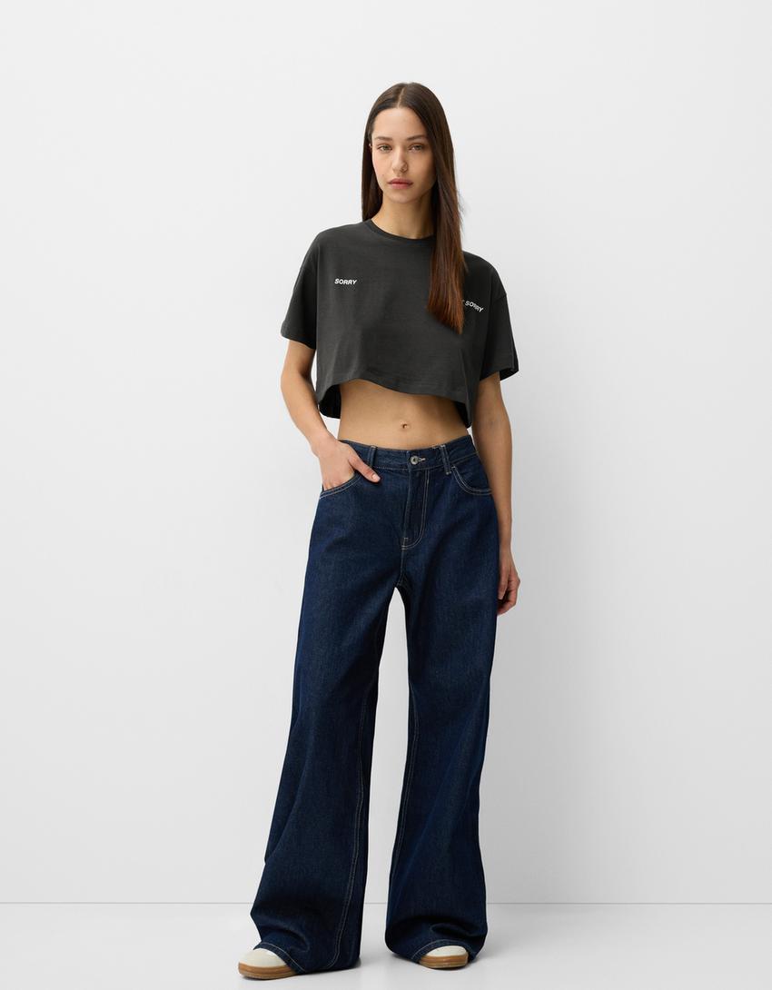 Camiseta manga corta print-Negro-3