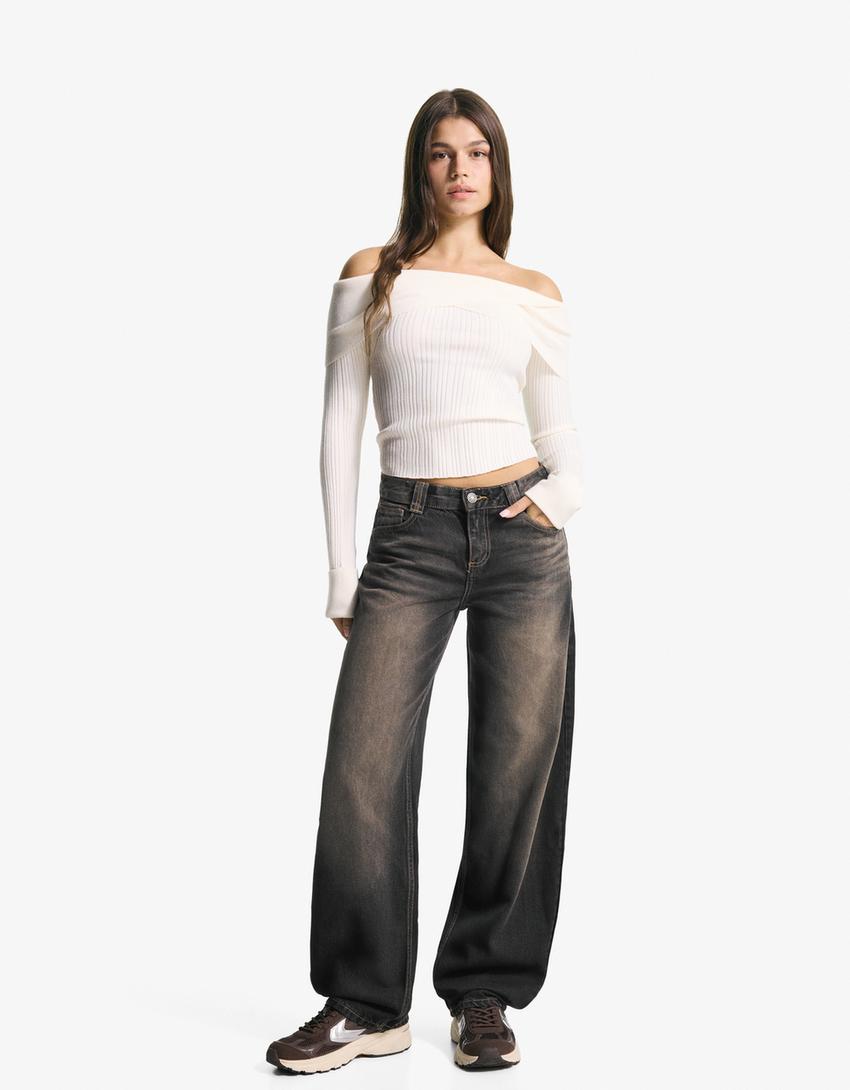 Jeans barrel-Nero