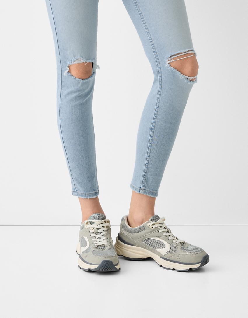 Jean skinny taille basse-Bleu clair-4