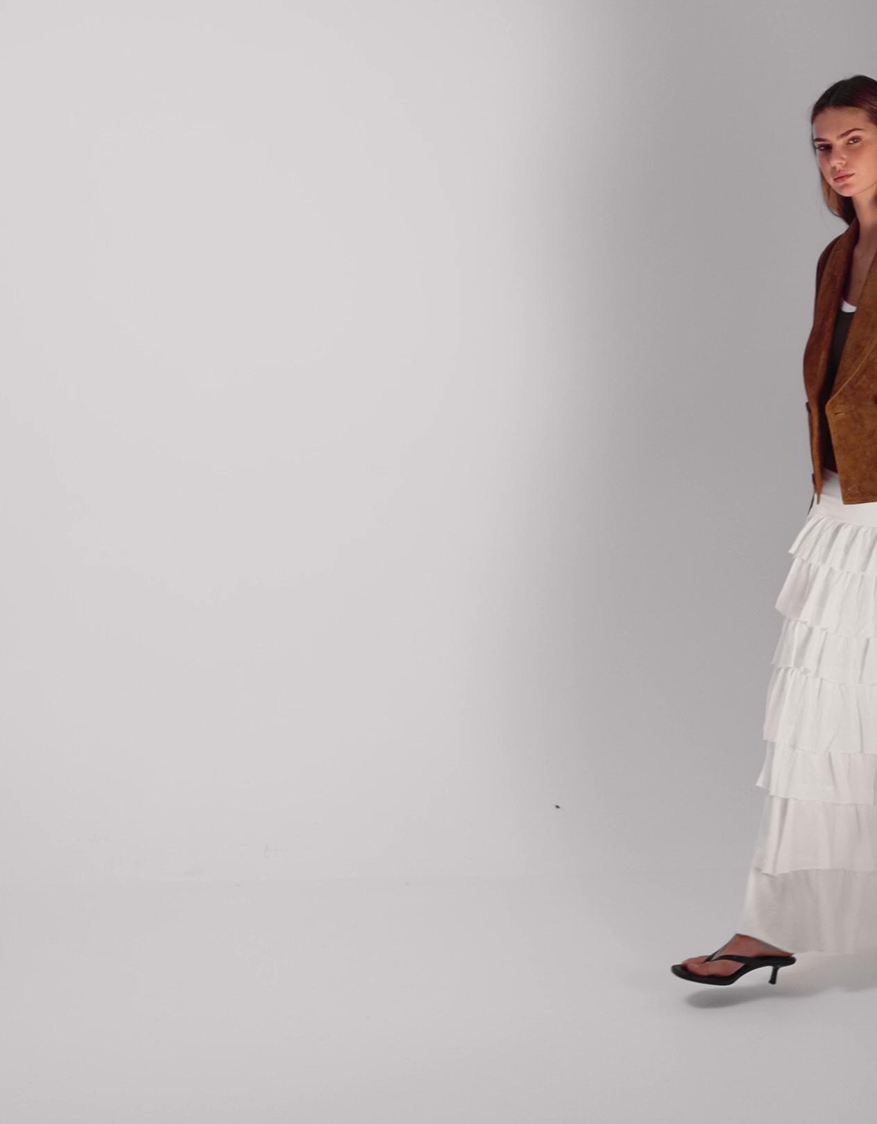 Volanlı rustik midi etek - Görsel 28