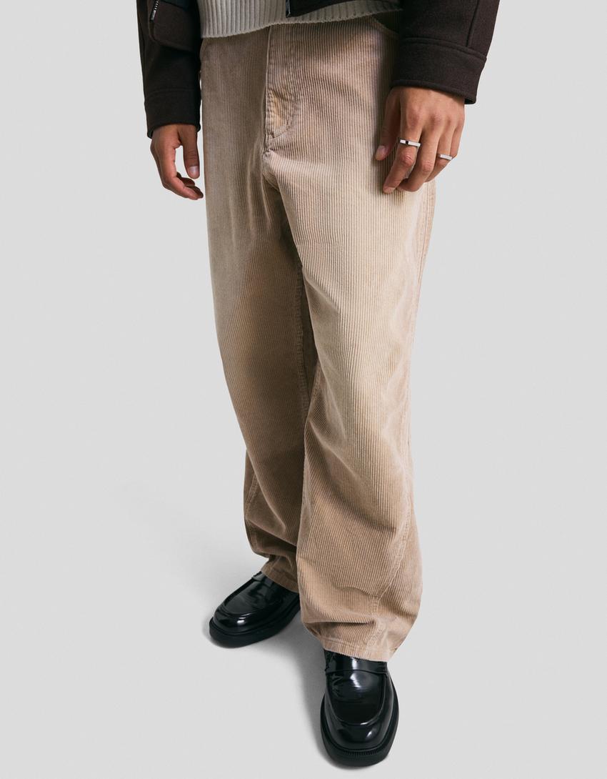 Super Baggy Cordhose-Sandfarbe