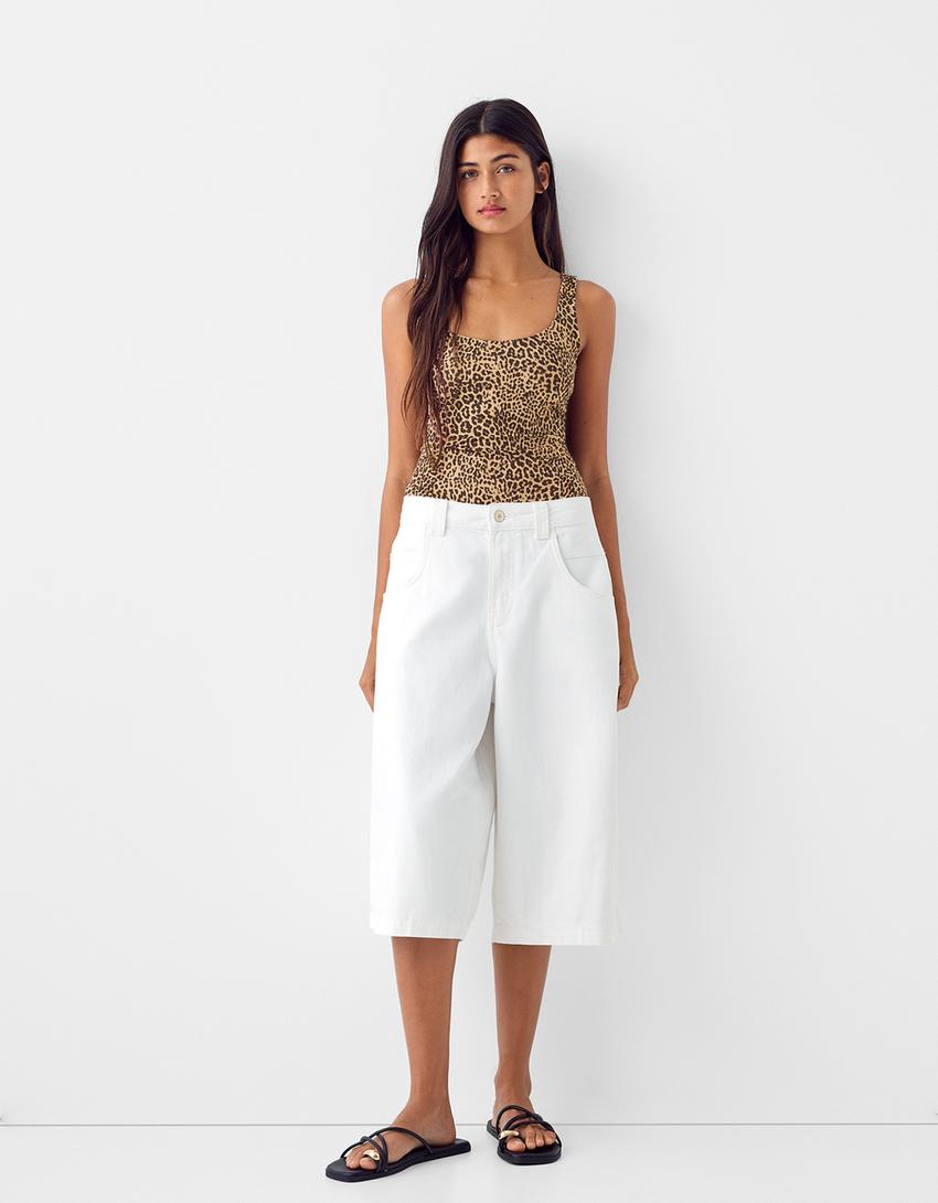 Body bretelles imprimé animal-Sable-2