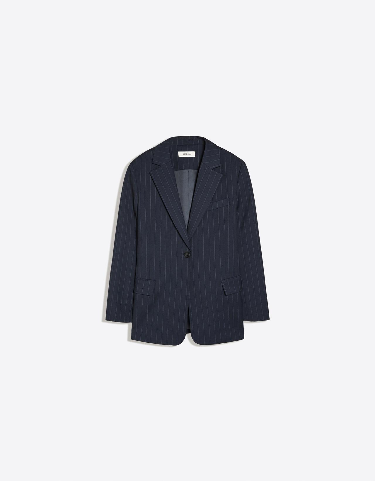 Fitted blazer with back buttons — Navy