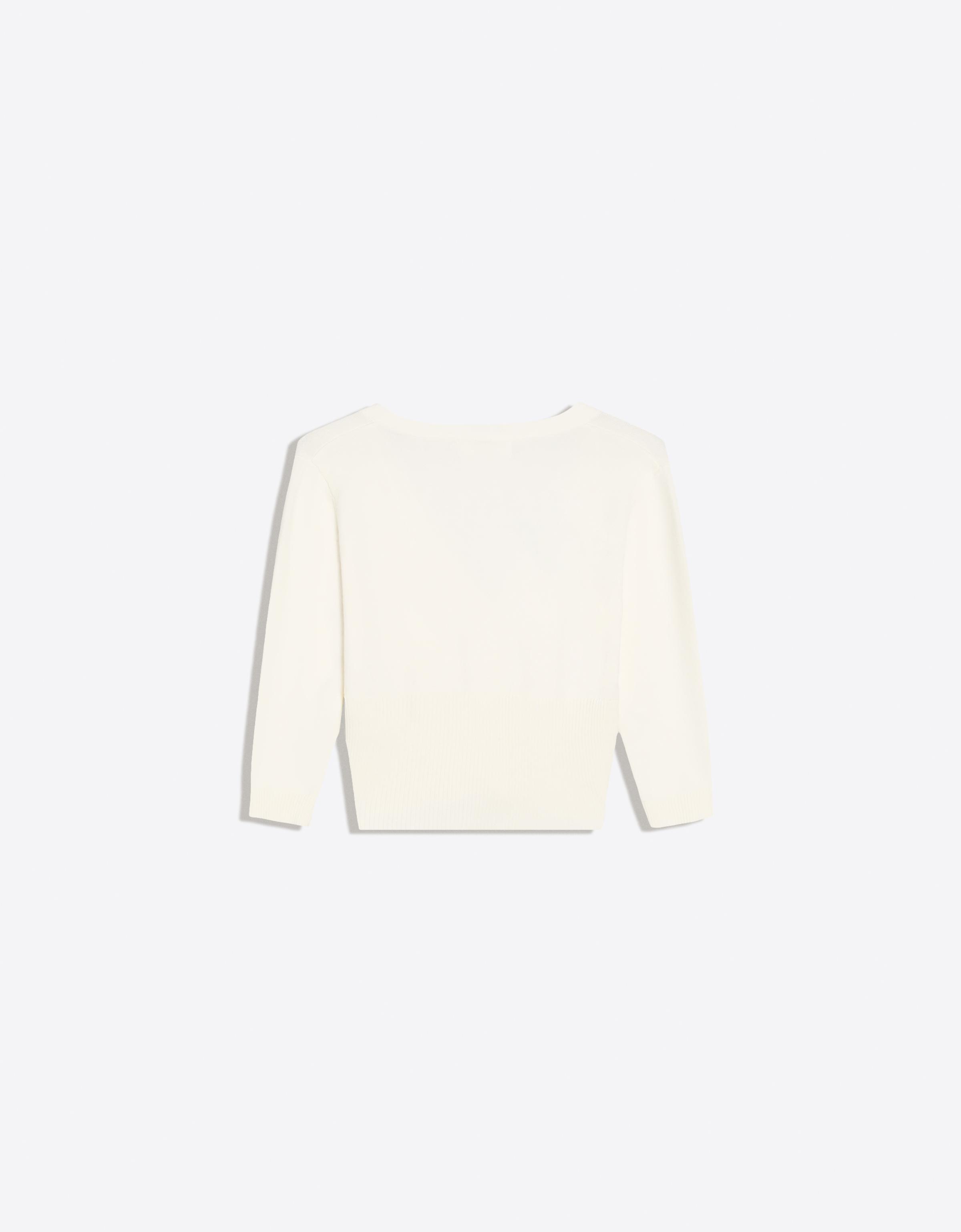 Cropped V-neck jacket — Cream