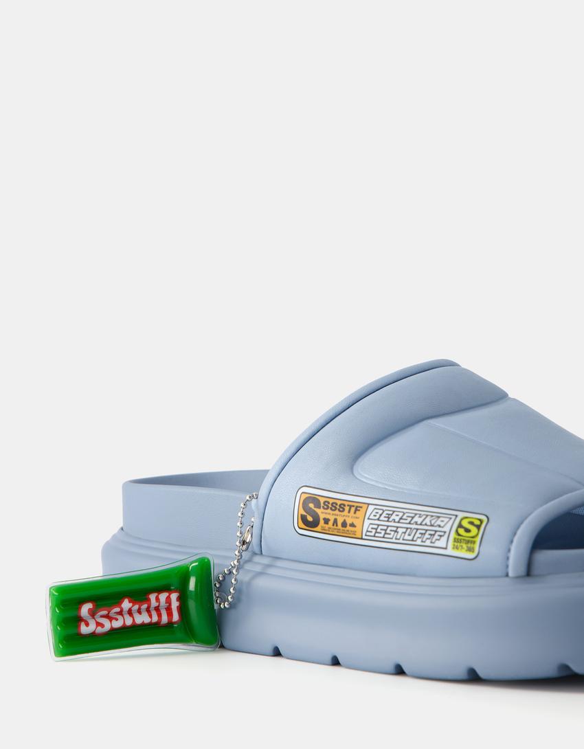 Sandália acolchoada BERSSSHKA X SSSTUFFF-Azul-3