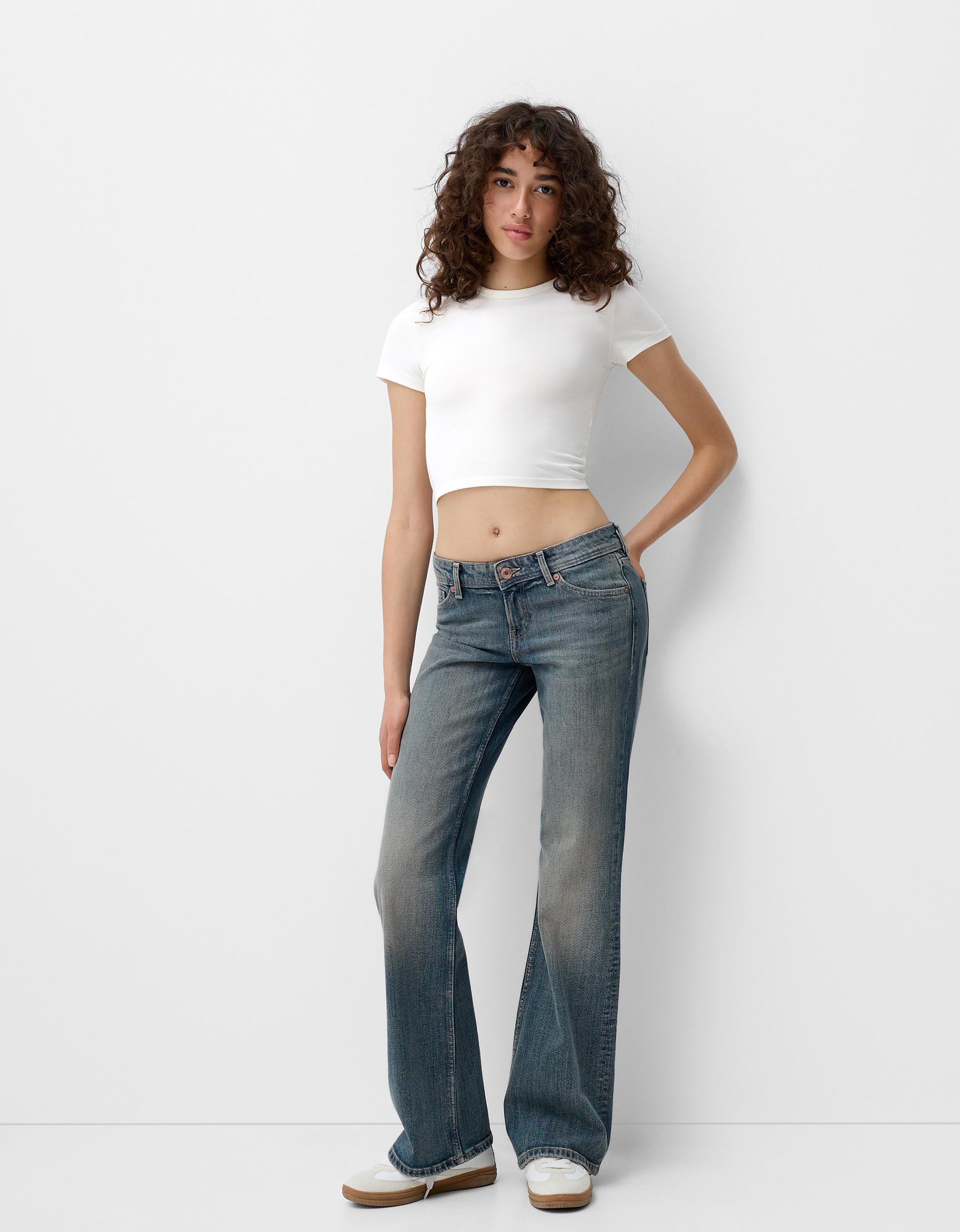 Jean bootcut taille basse Taille basse Femme Bershka