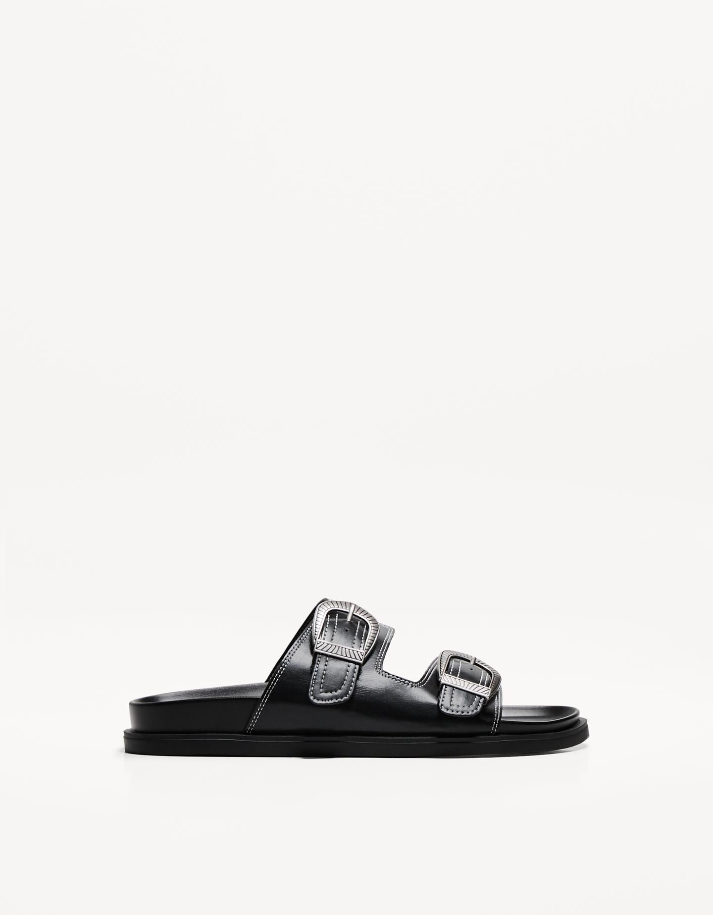 Bershka Sandalia Hebillas Tachas Hombre 45 Negro