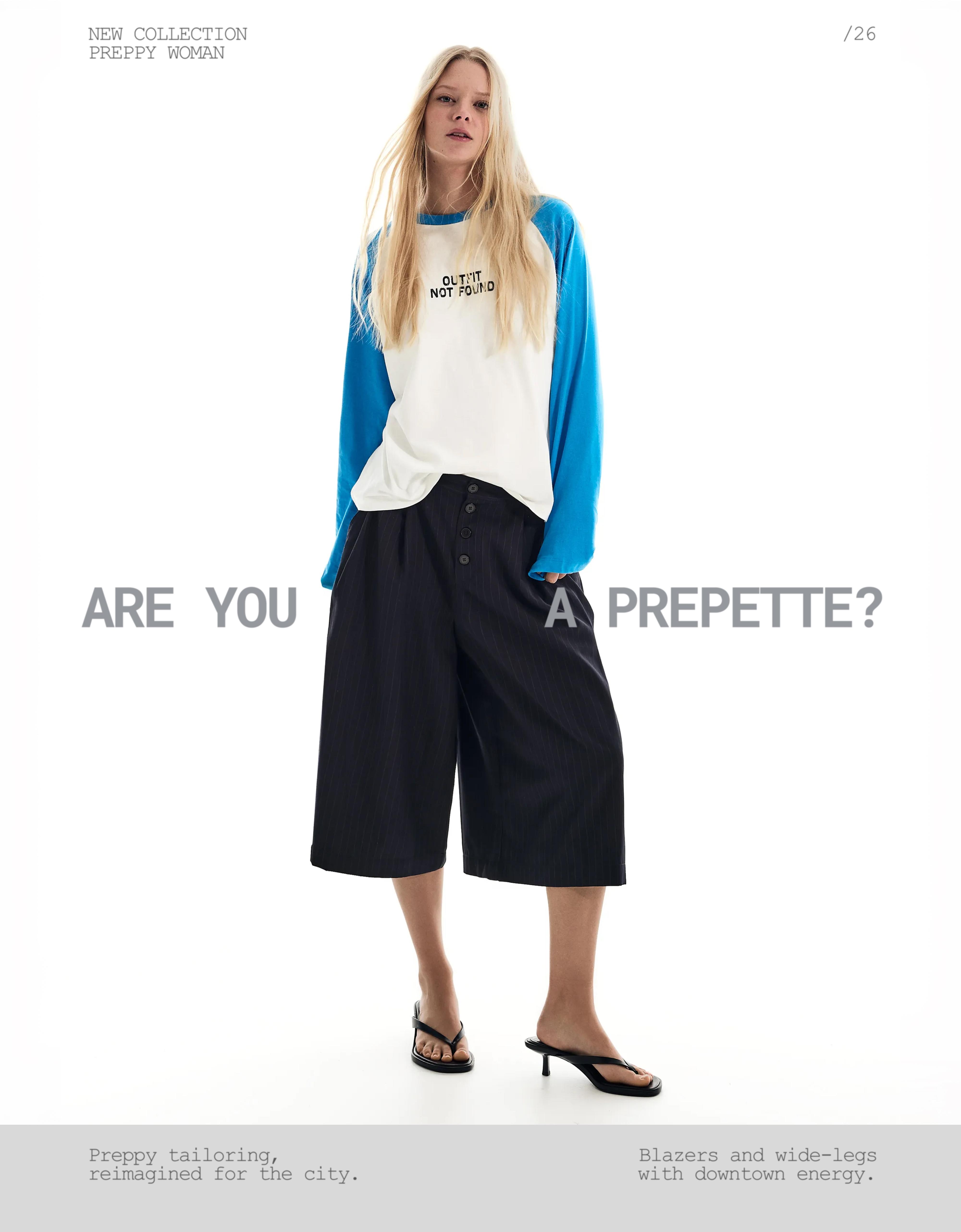 Çizgili culotte bermuda - Görsel 17