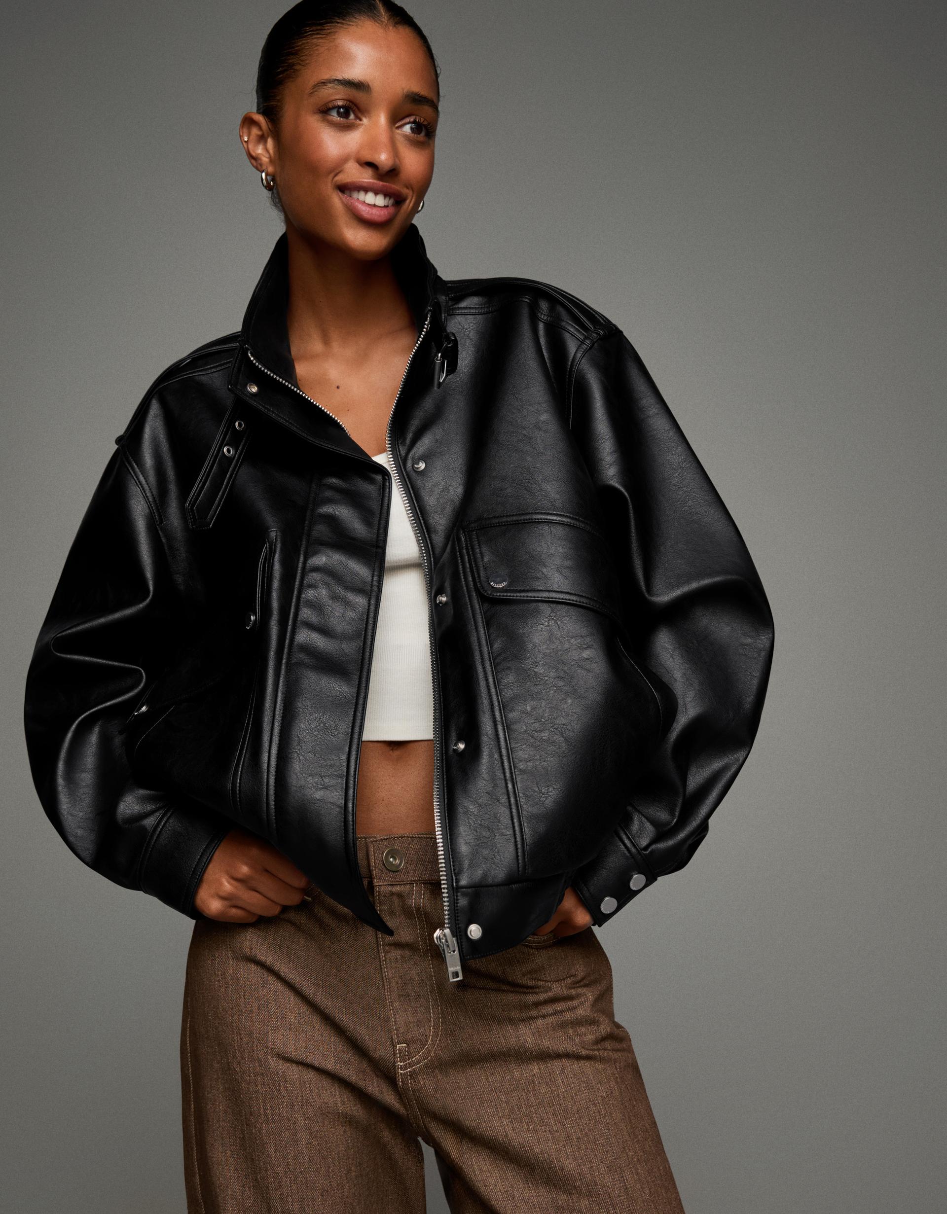 Leather effect jacket