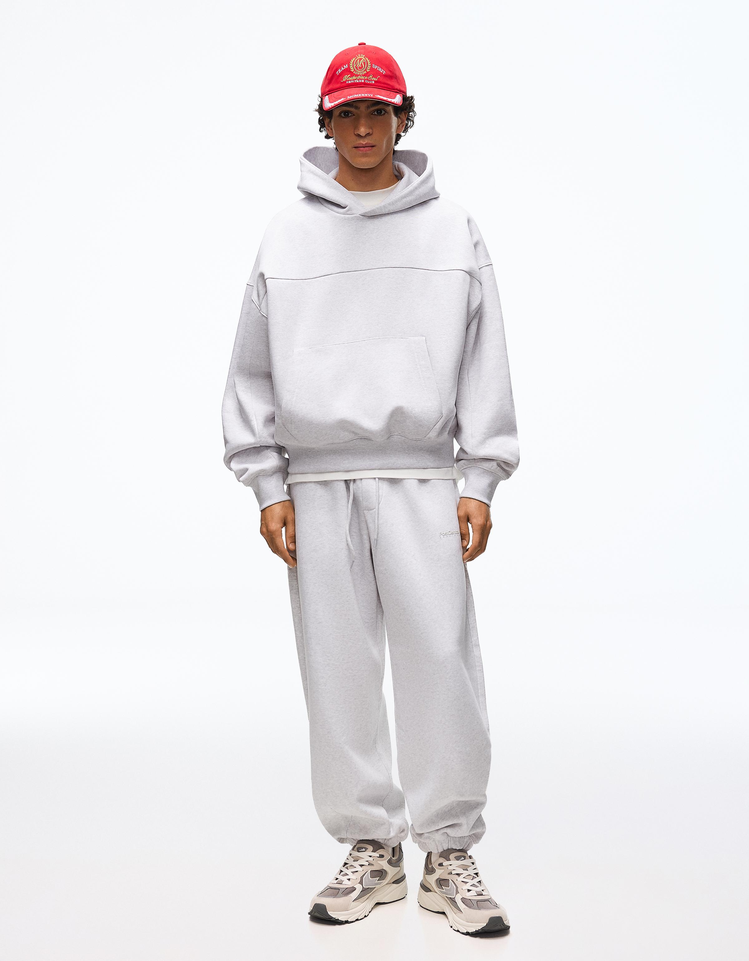 Bershka Pantalón Jogger Hombre Gris