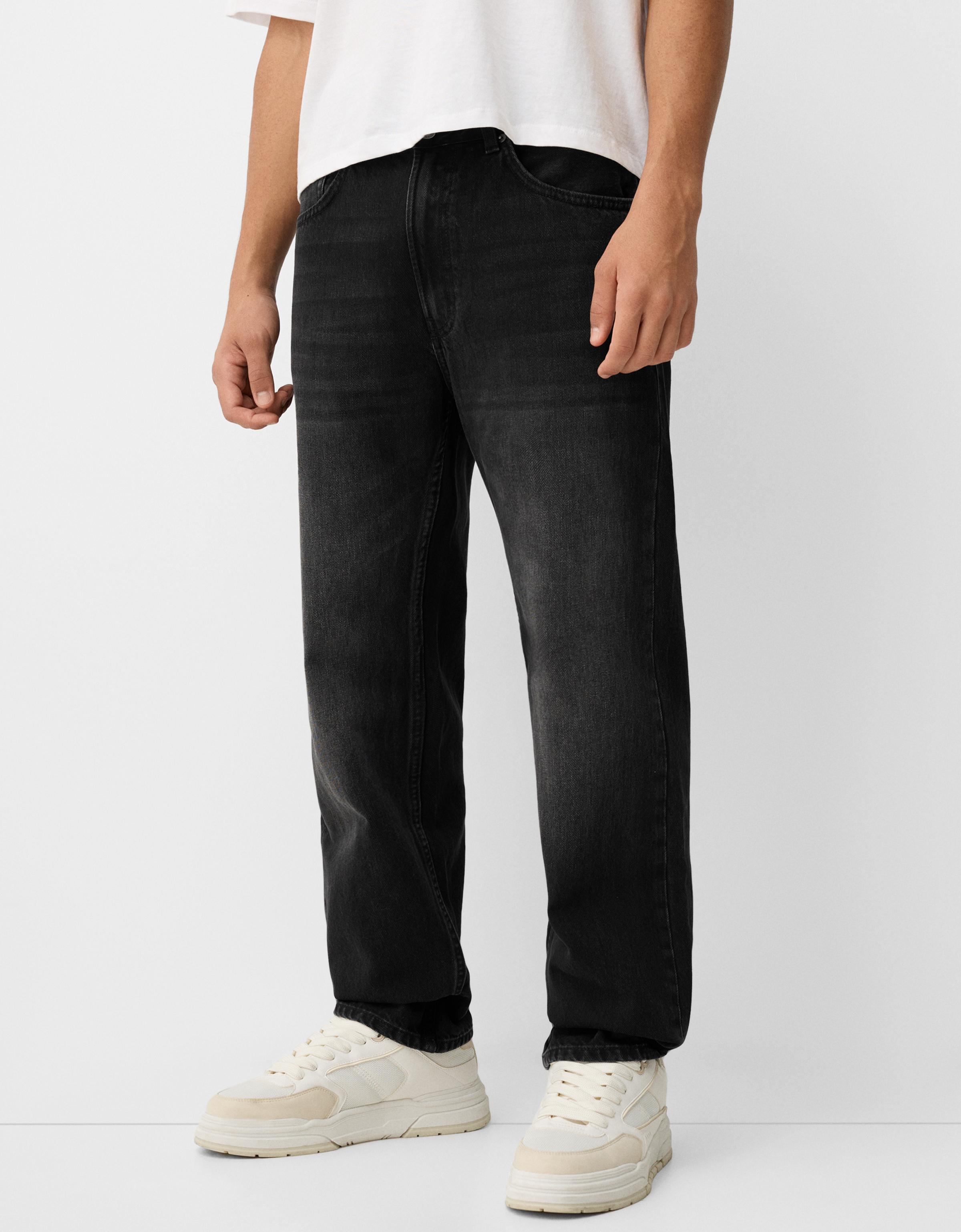 Bershka 90'S Jeans Im Straight-Fit Herren 32 Schwarz