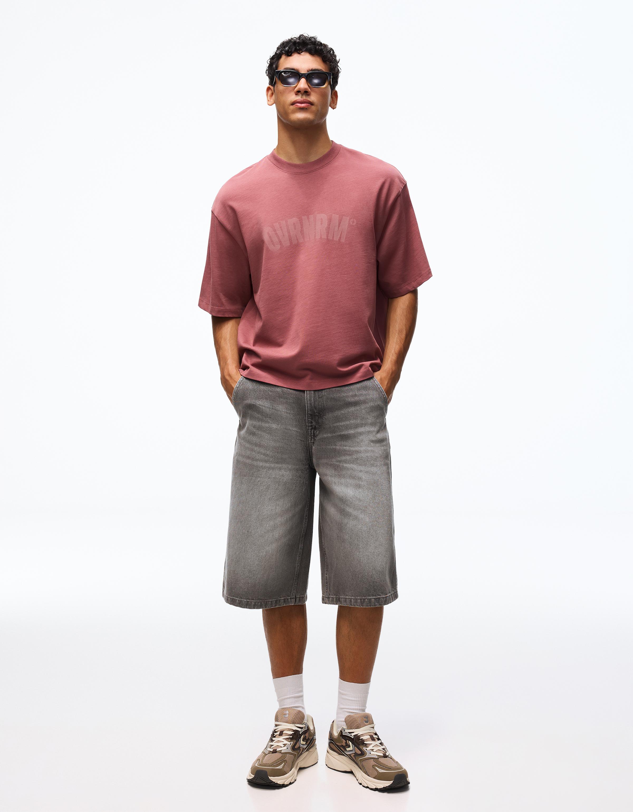 Skater denim Bermuda shorts — Grey