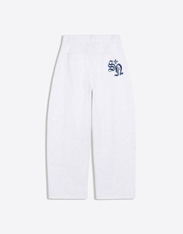 Embroidered waffle-knit balloon trousers — Grey 6