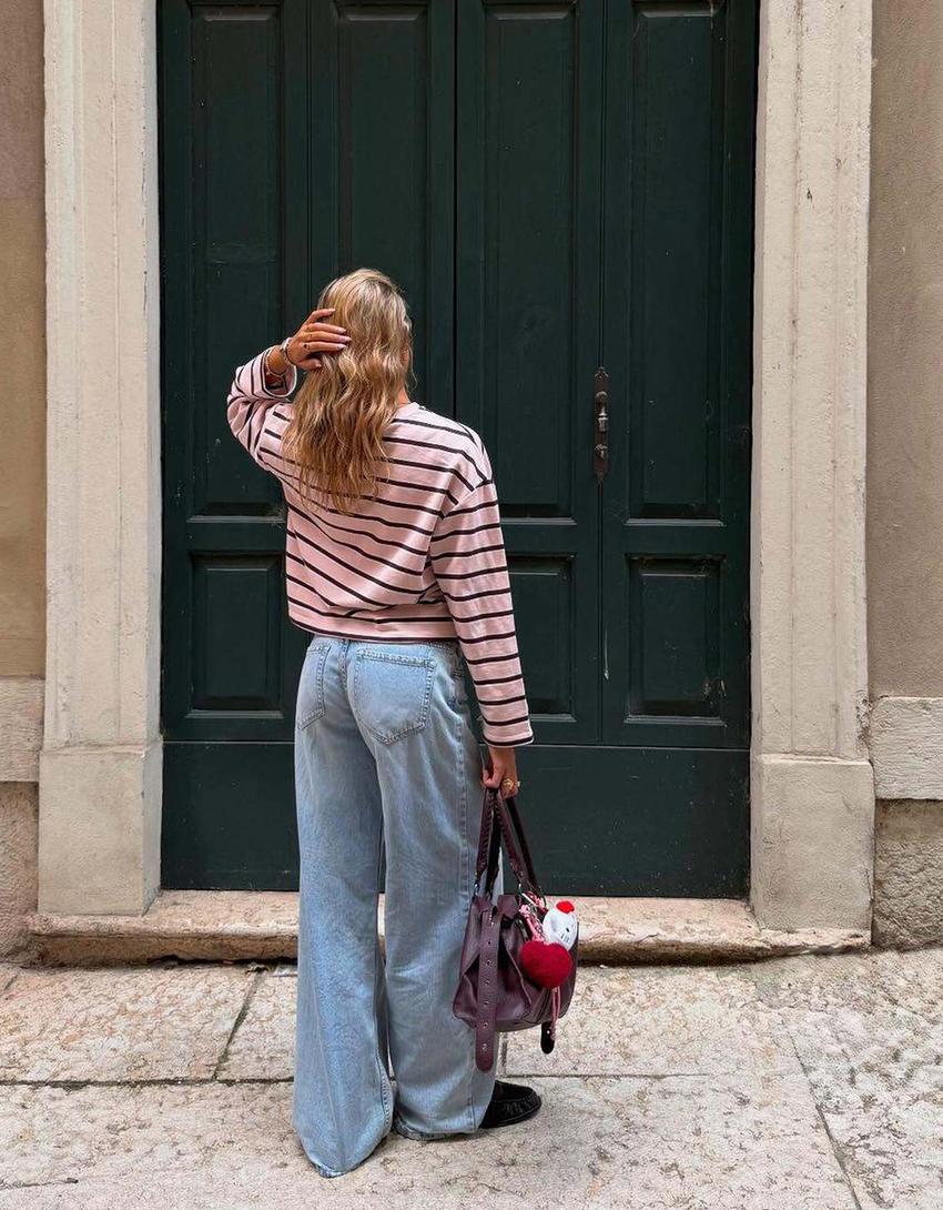 Jeans wide leg-Bleu clair