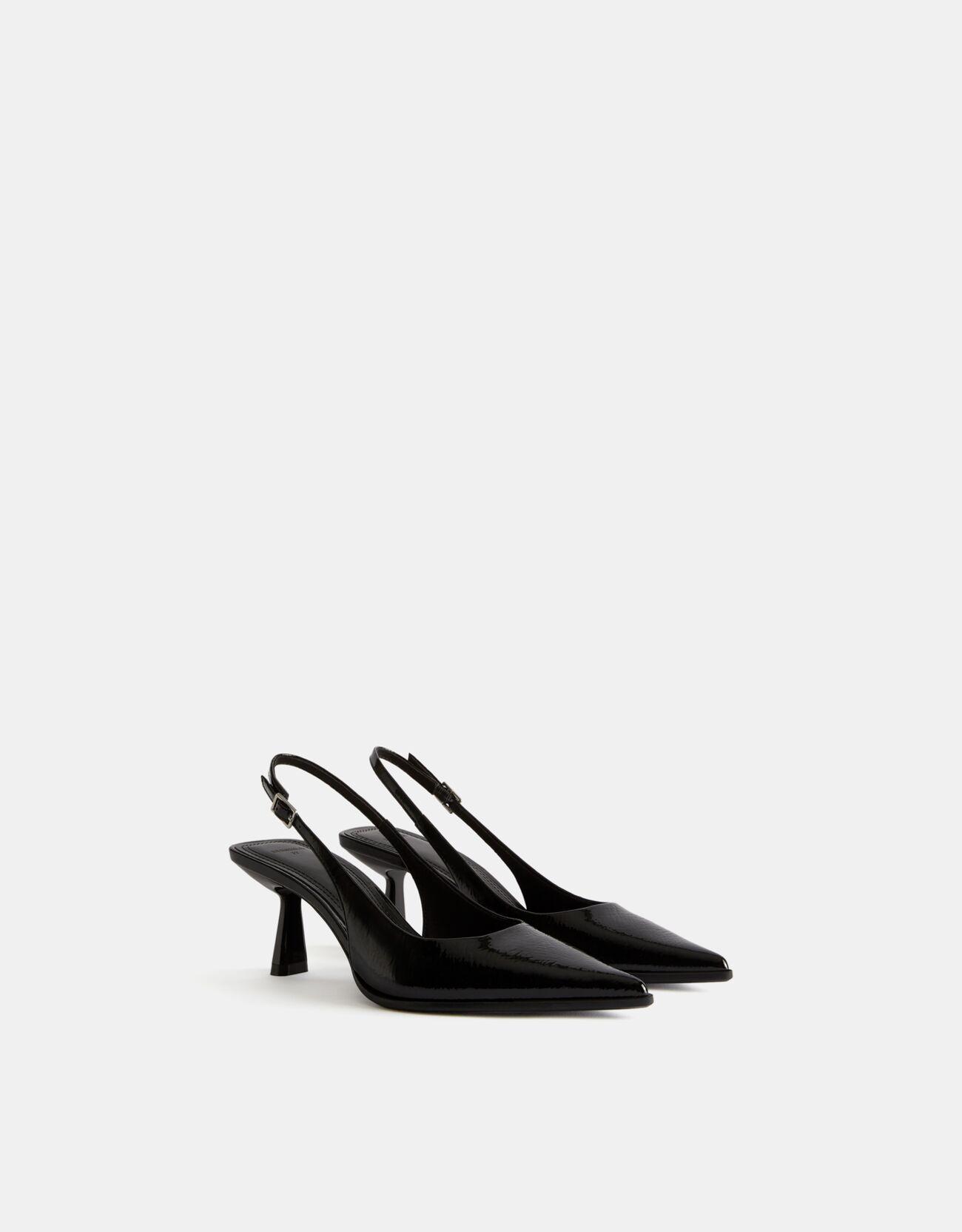 Backless kitten-heel shoes — BLACK
