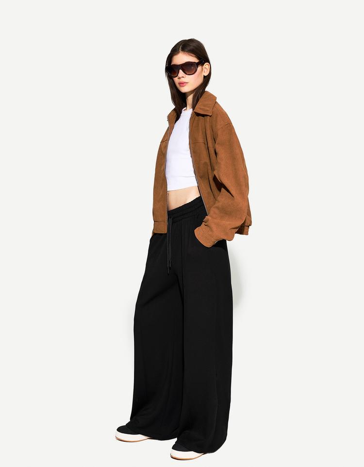 Yumuşak wide leg pantolon