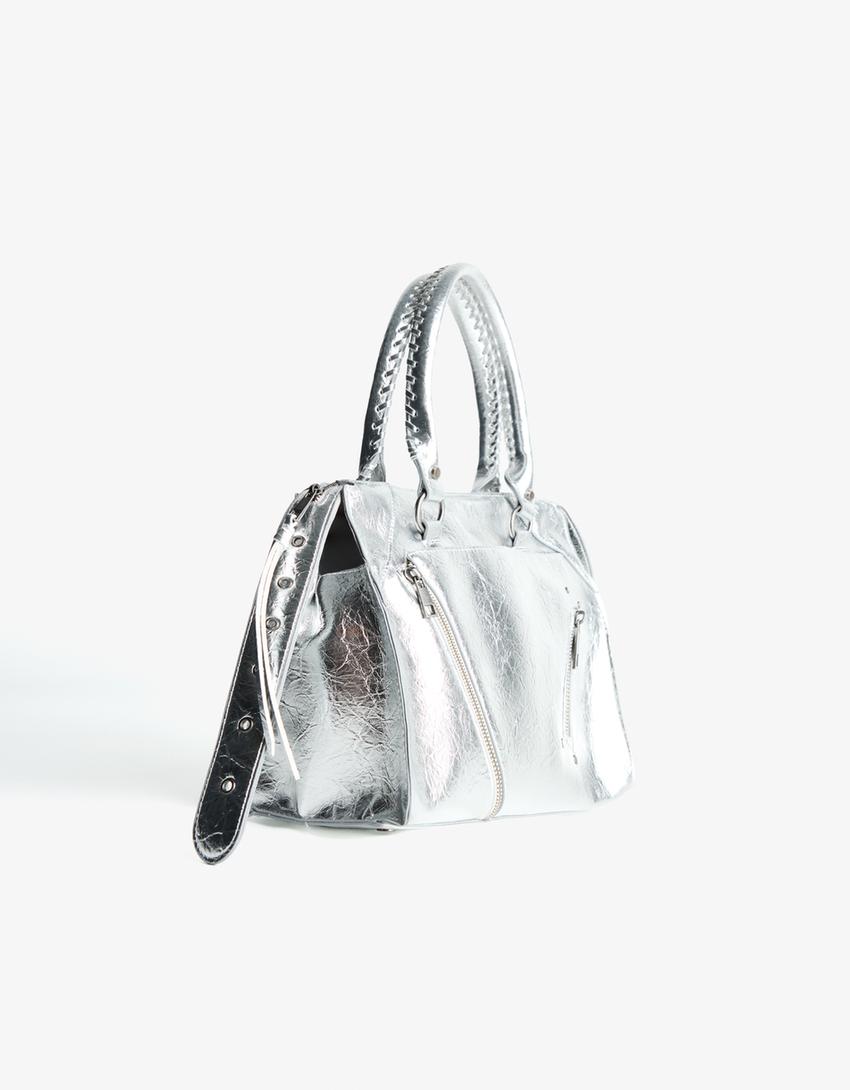 Borsa biker-Argentato
