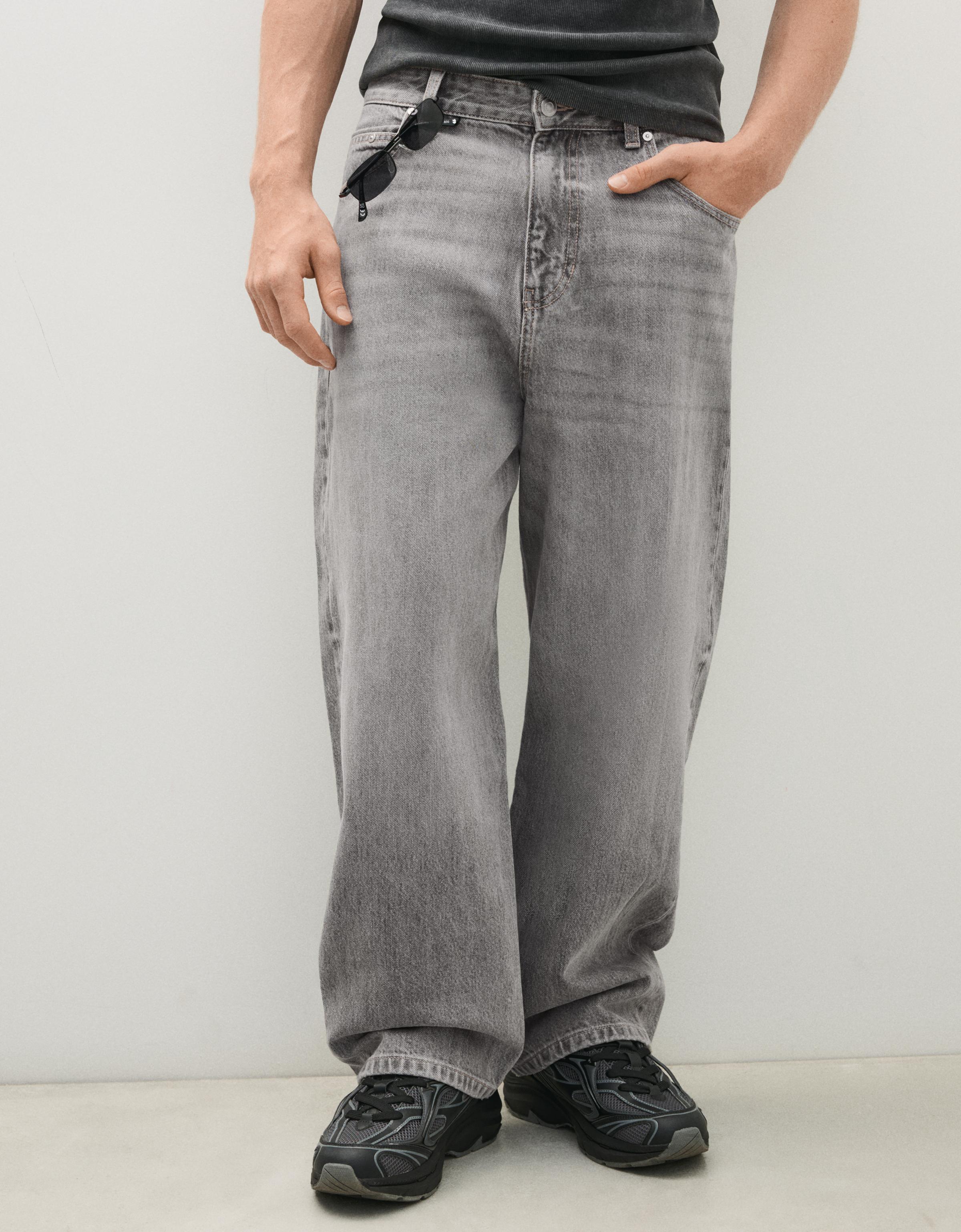 Embroidered neobarrel jeans — Grey