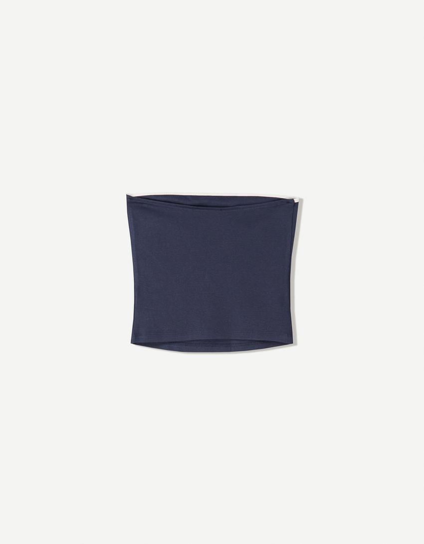 Top bandeau print-Azul