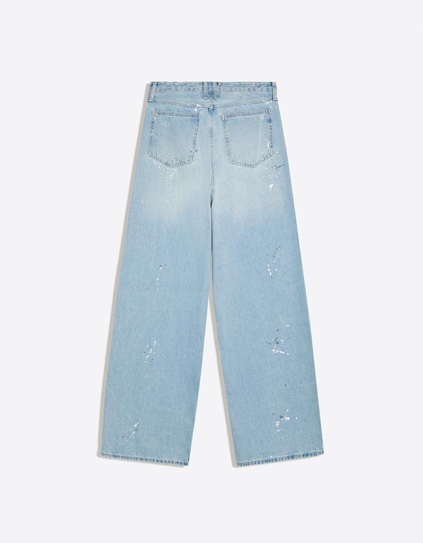 Jeans super baggy fit-Azzurro Lavato