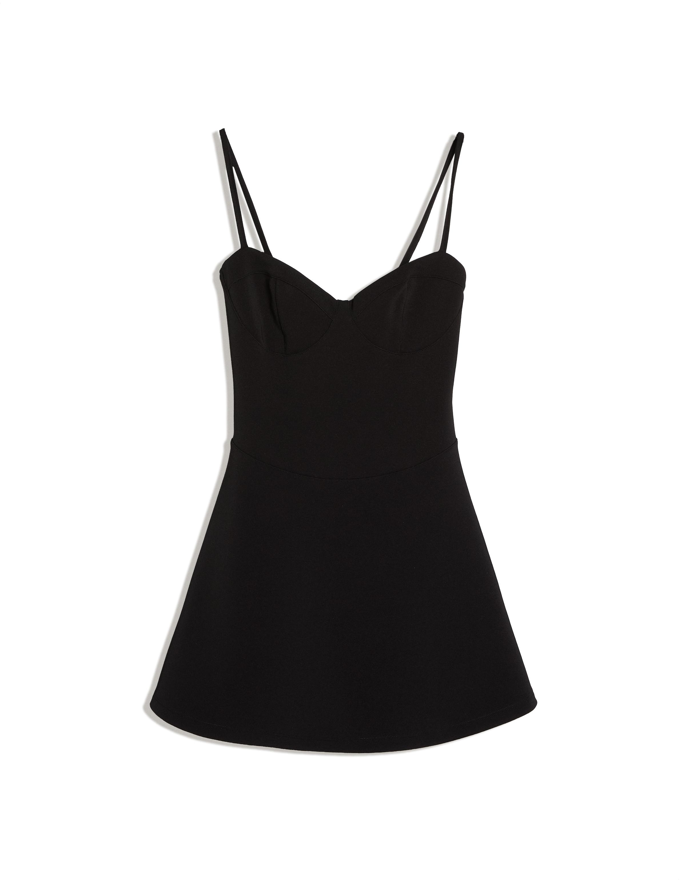 Mini strappy corset dress — Black