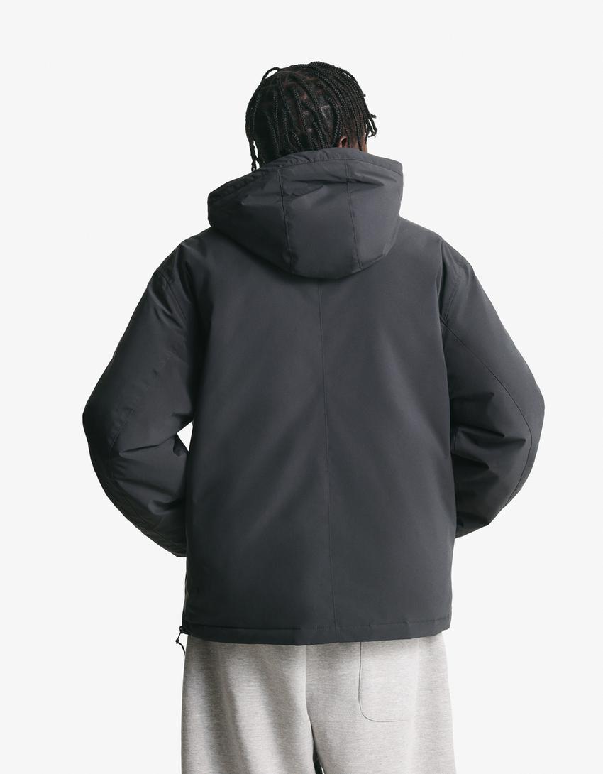 Cazadora canguro acolchada-Gris oscuro