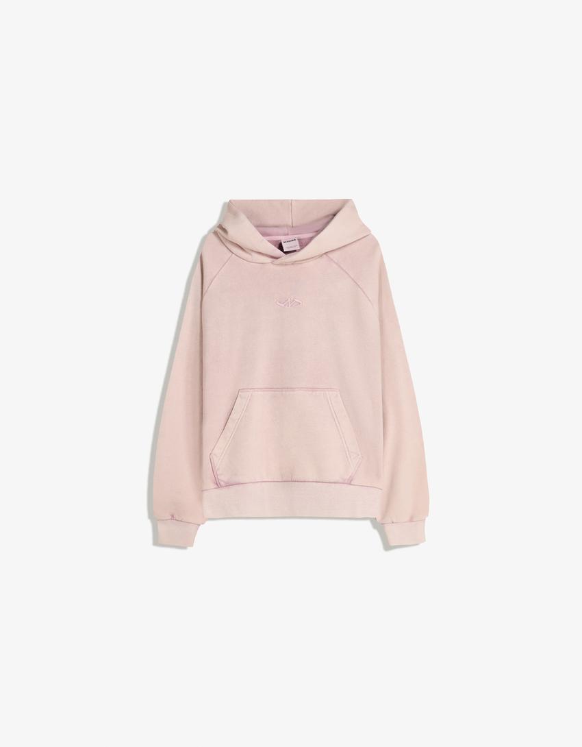 Boxy fit hoodie-Pink-4