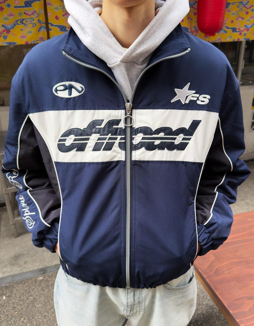 Veste sport imprimée-Marine