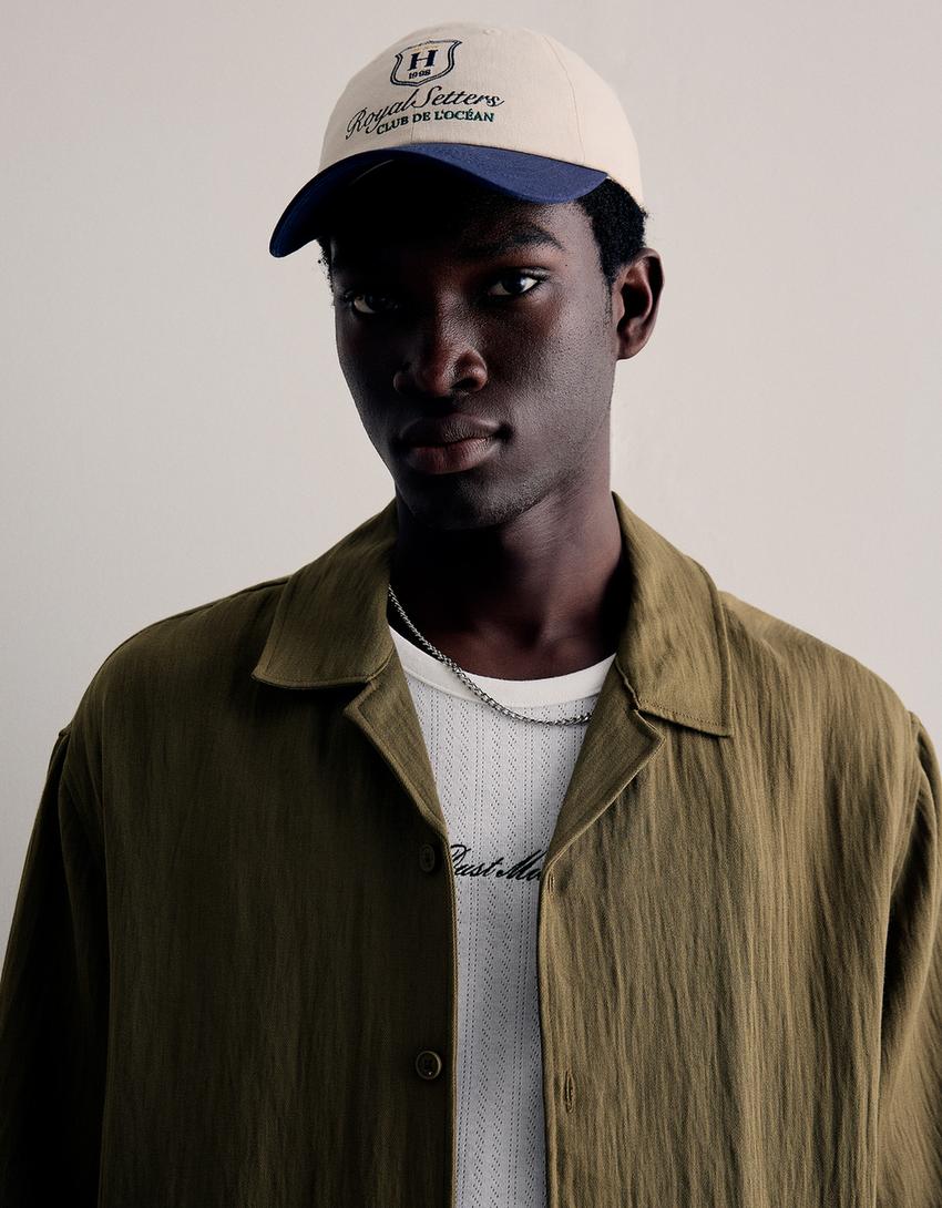 Short sleeve rustic shirt-Khaki